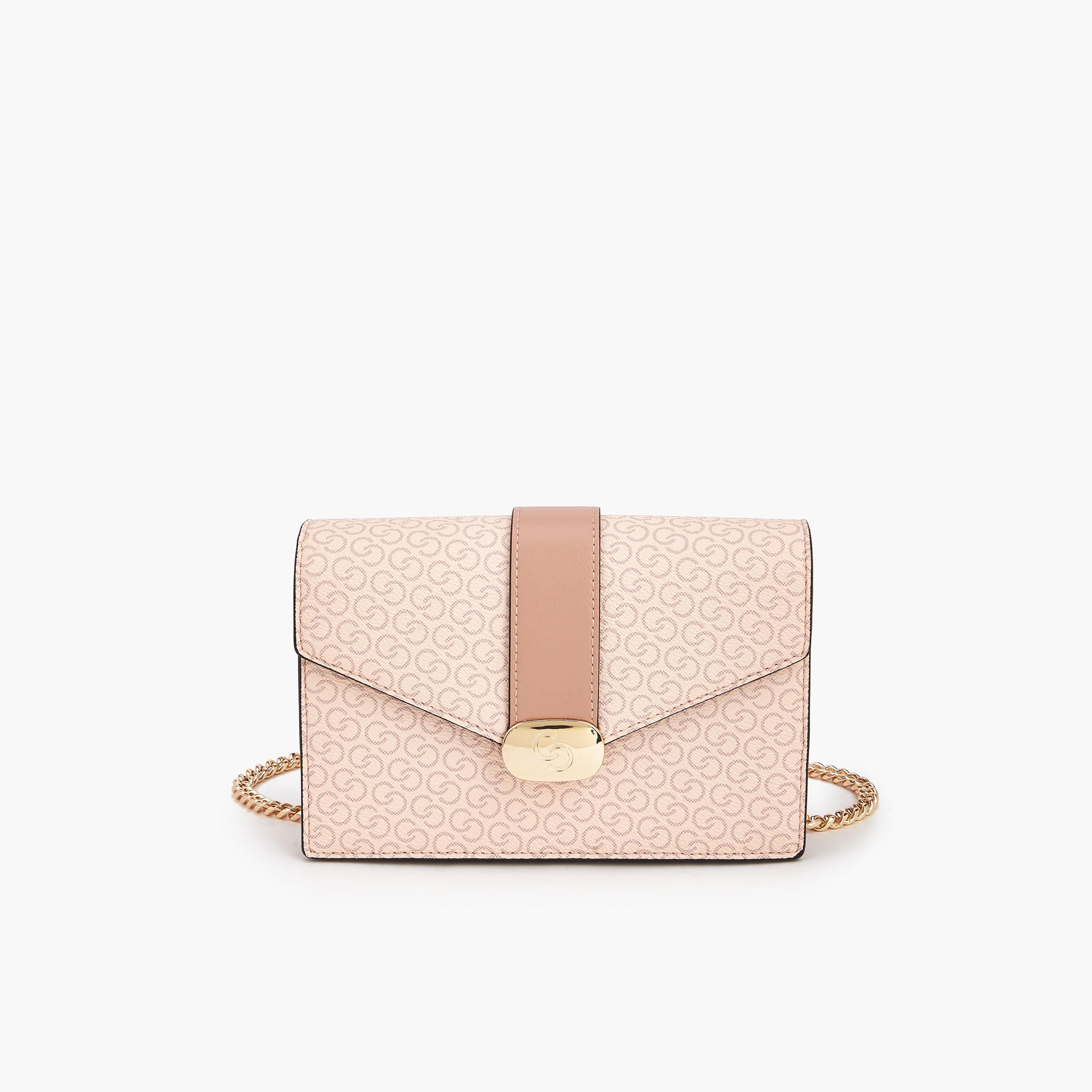 Celeste Monogram Print Crossbody Bag with Chain Strap-women-bagsandwallets-handbags-image-1
