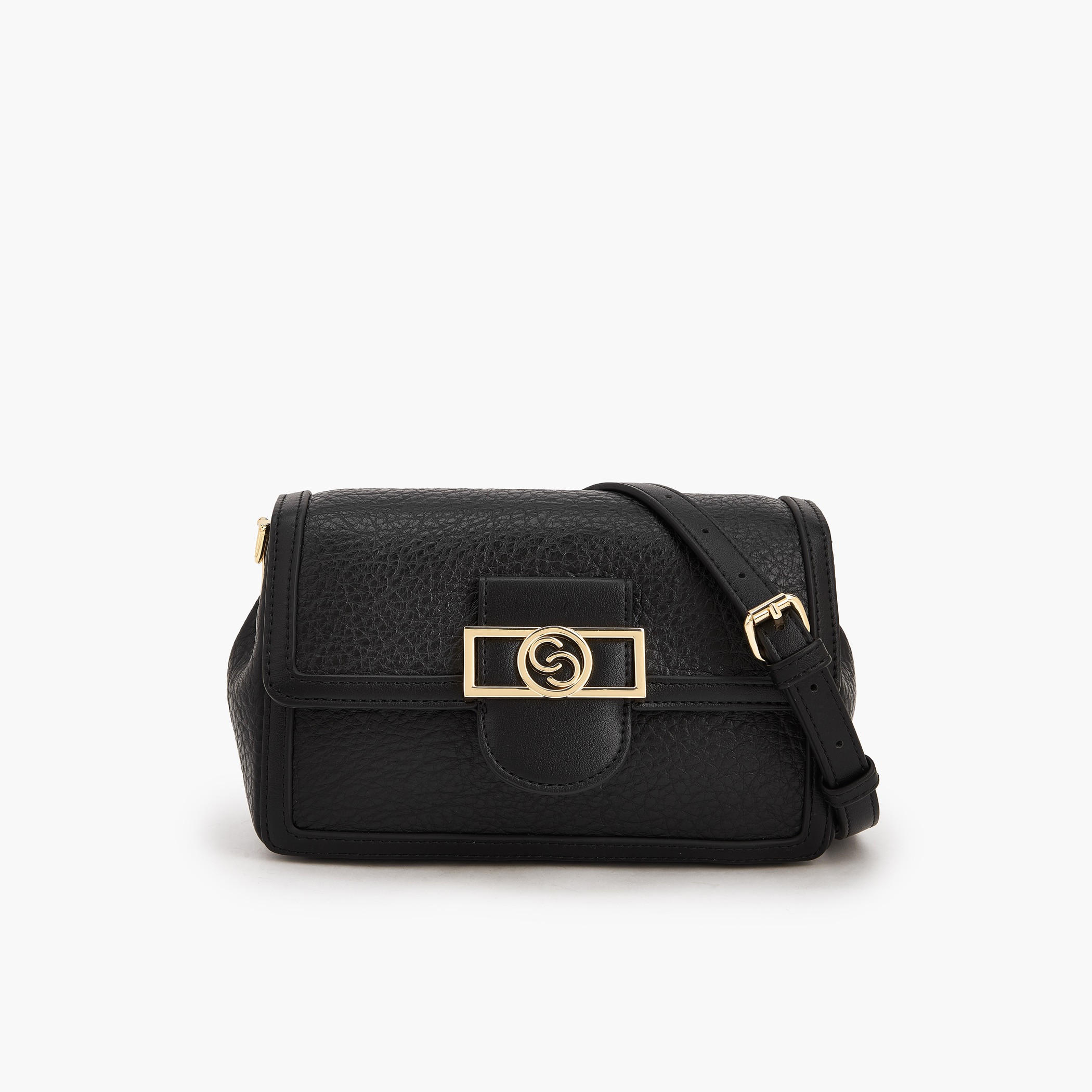 Celeste Textured Crossbody Bag with Button Closure-women-bagsandwallets-handbags-image-1