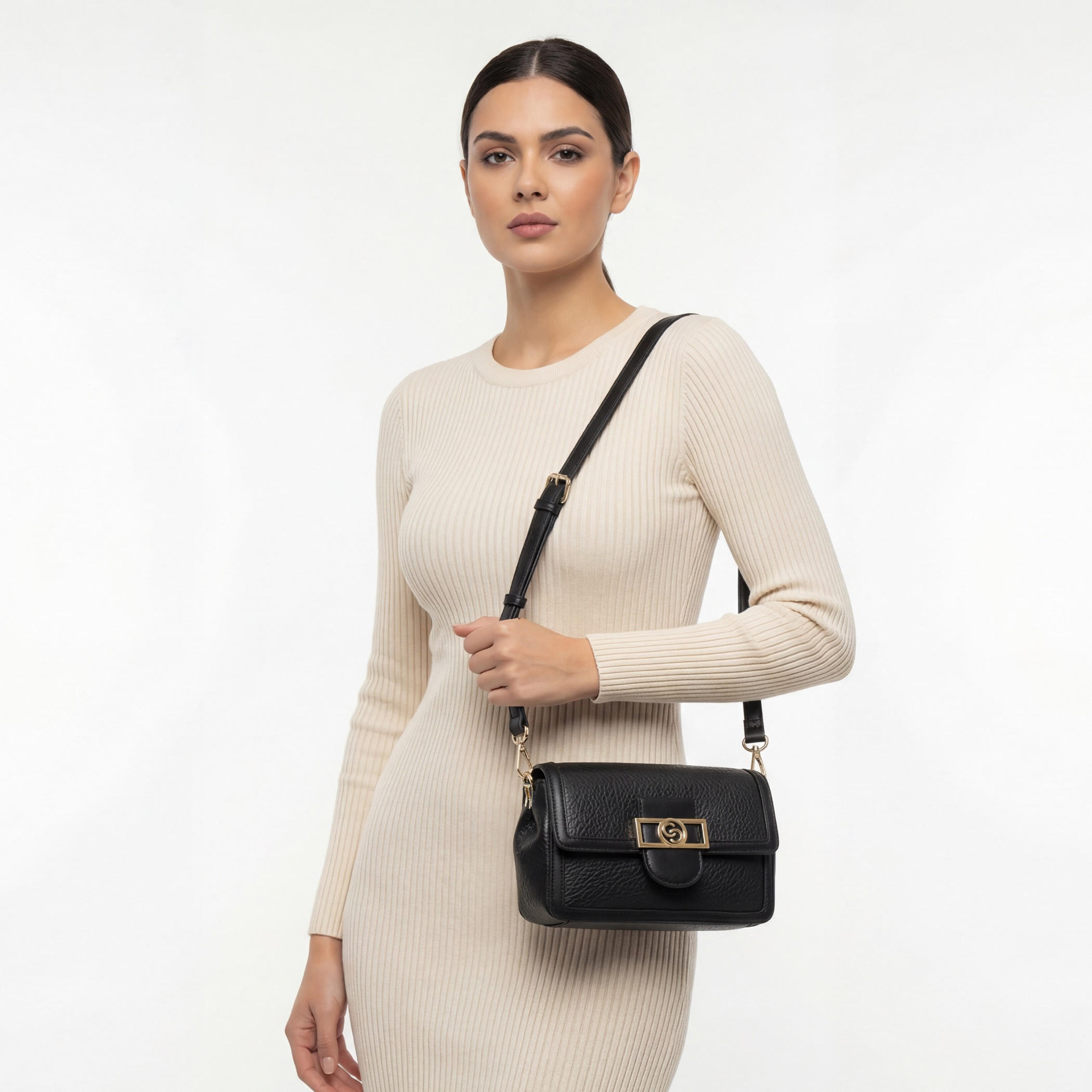 Celeste Textured Crossbody Bag with Button Closure-women-bagsandwallets-handbags-image-2