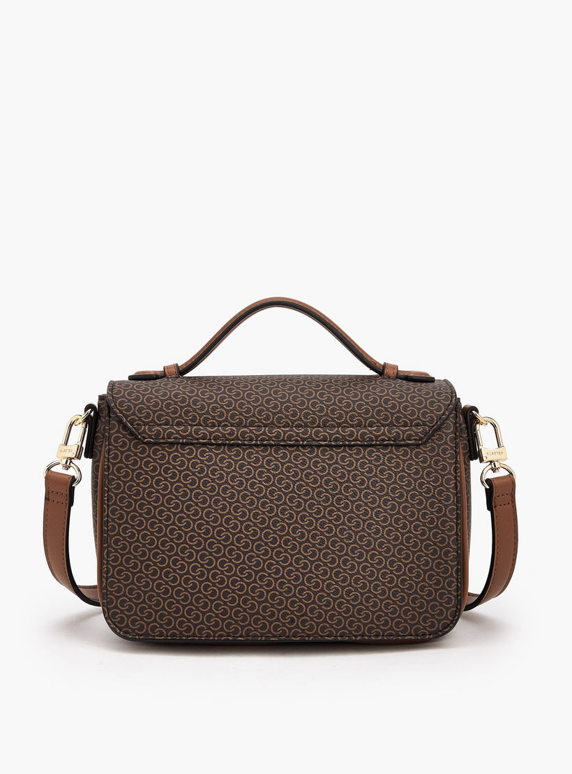 Celeste Monogram Print Satchel Bag with Button Closure-women-bagsandwallets-handbags-image-5