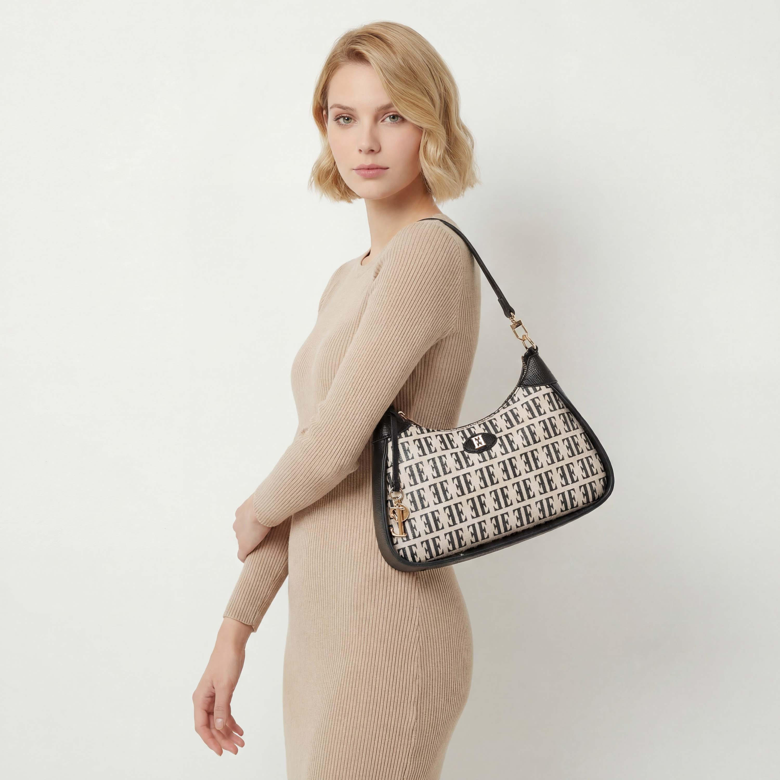 شنطة كتف بحزام قابل للفصل وطبعات مونوجرام من إيل-women-bagsandwallets-handbags-image-3