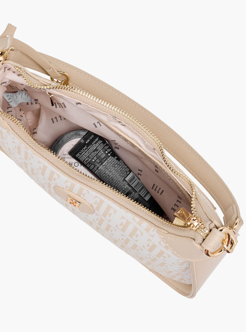 Elle Monogram Print Shoulder Bag with Detachable Strap-women-bagsandwallets-handbags-image-10