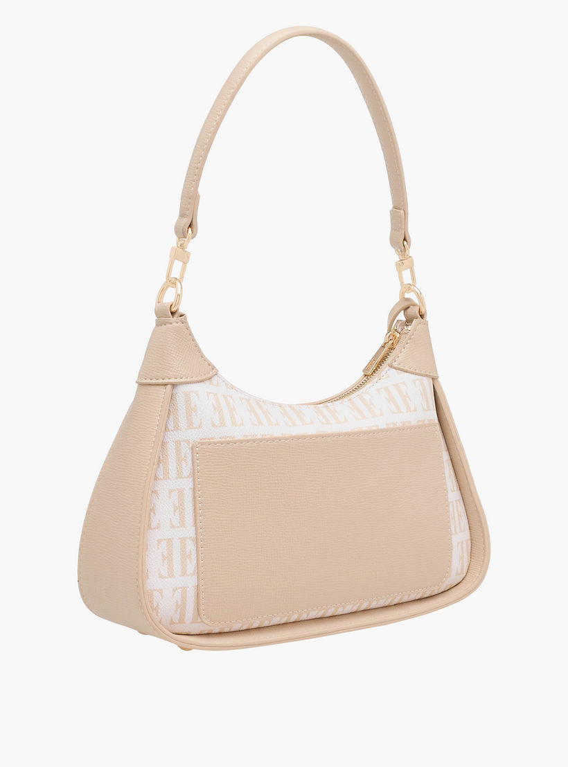 Elle Monogram Print Shoulder Bag with Detachable Strap-women-bagsandwallets-handbags-image-5