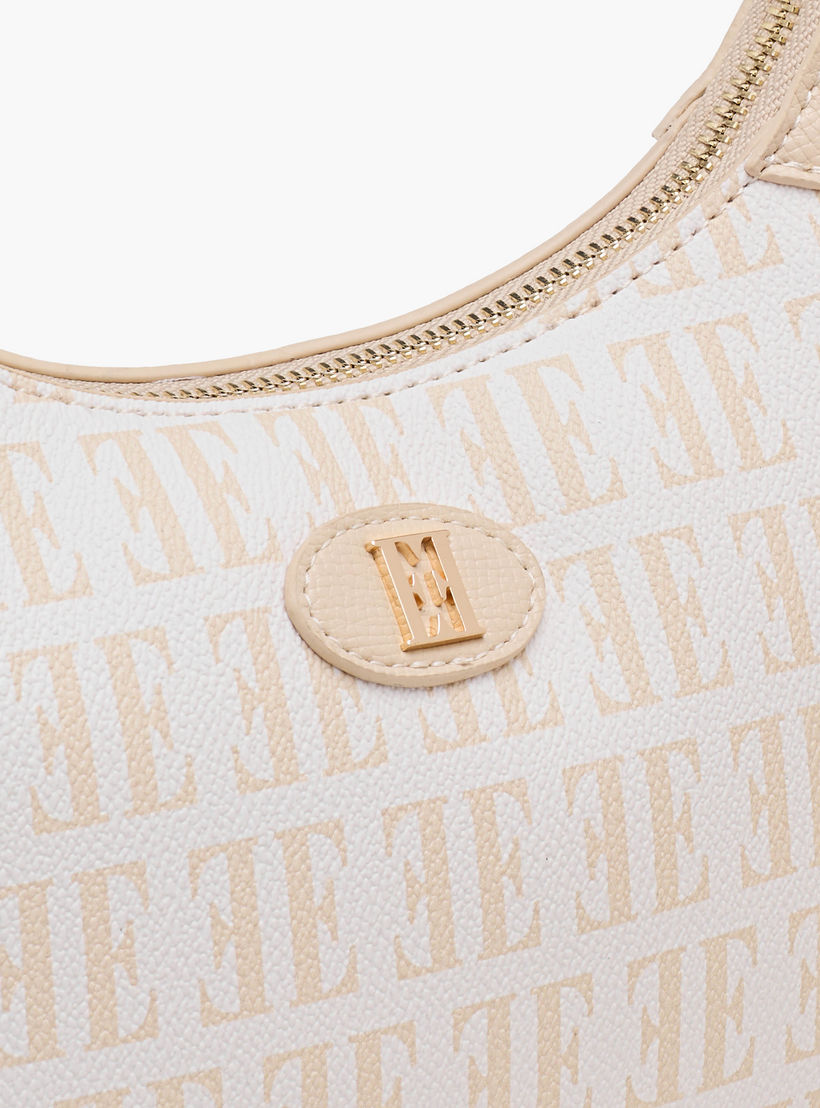 Elle Monogram Print Shoulder Bag with Detachable Strap-women-bagsandwallets-handbags-image-6
