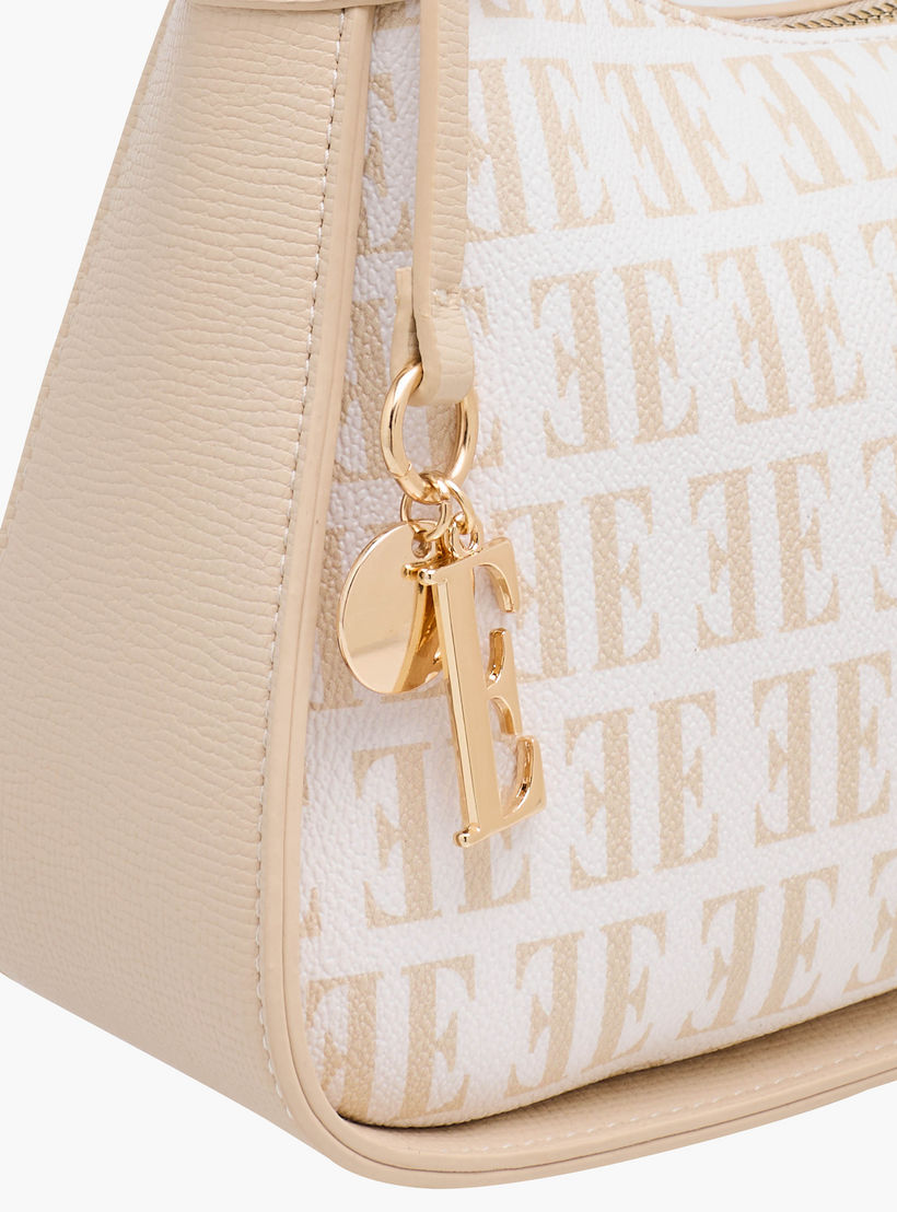 Elle Monogram Print Shoulder Bag with Detachable Strap-women-bagsandwallets-handbags-image-7