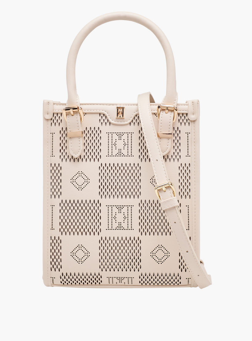 Elle Textured Tote Bag with Detachable Strap-women-bagsandwallets-handbags-image-1