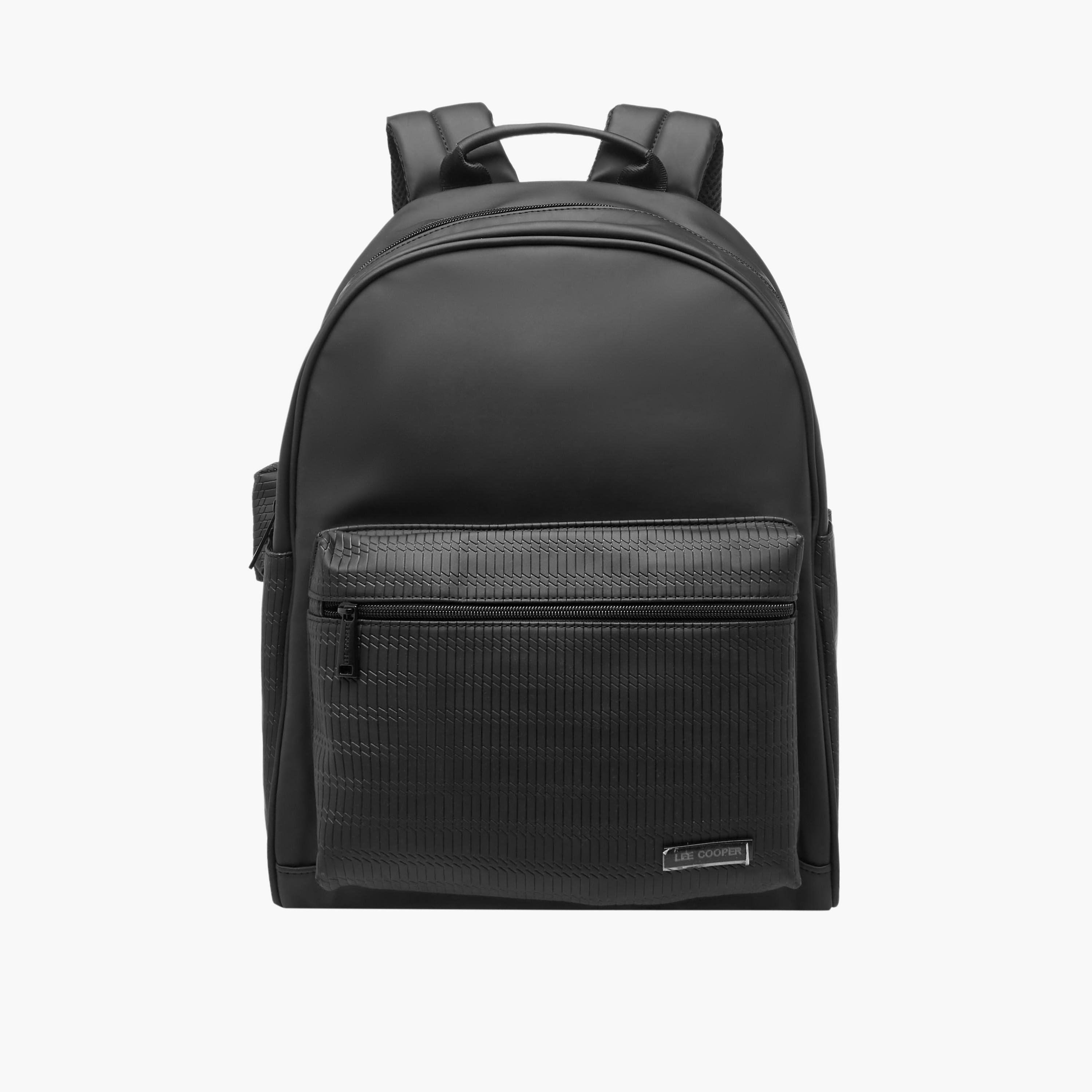 Lee Cooper Solid Backpack with Adjustable Shoulder Straps-men-bags-image-1