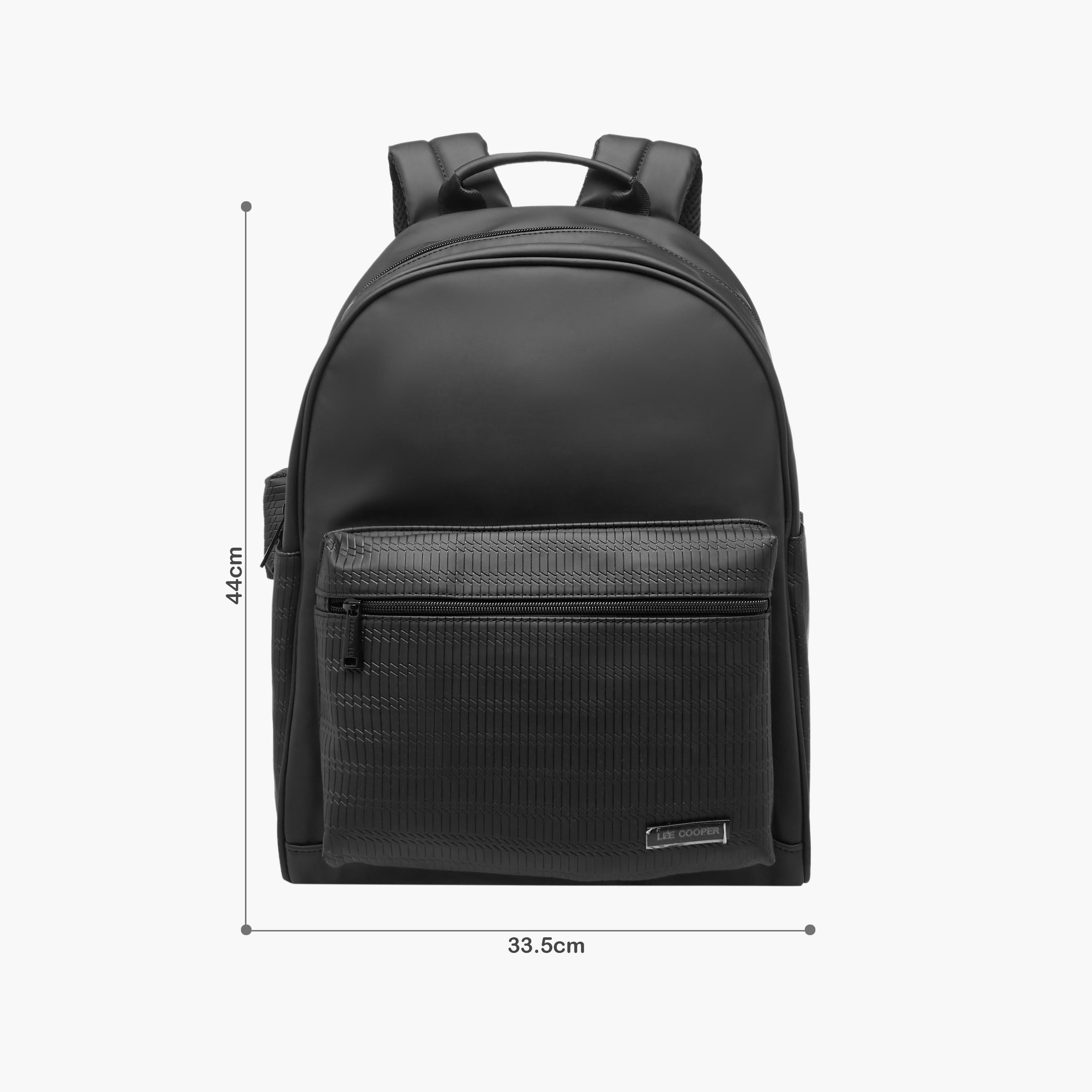Lee Cooper Solid Backpack with Adjustable Shoulder Straps-men-bags-image-2