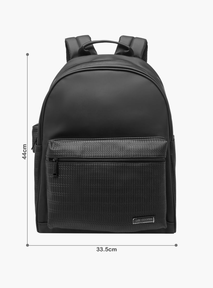 Lee Cooper Solid Backpack with Adjustable Shoulder Straps-men-bags-image-2