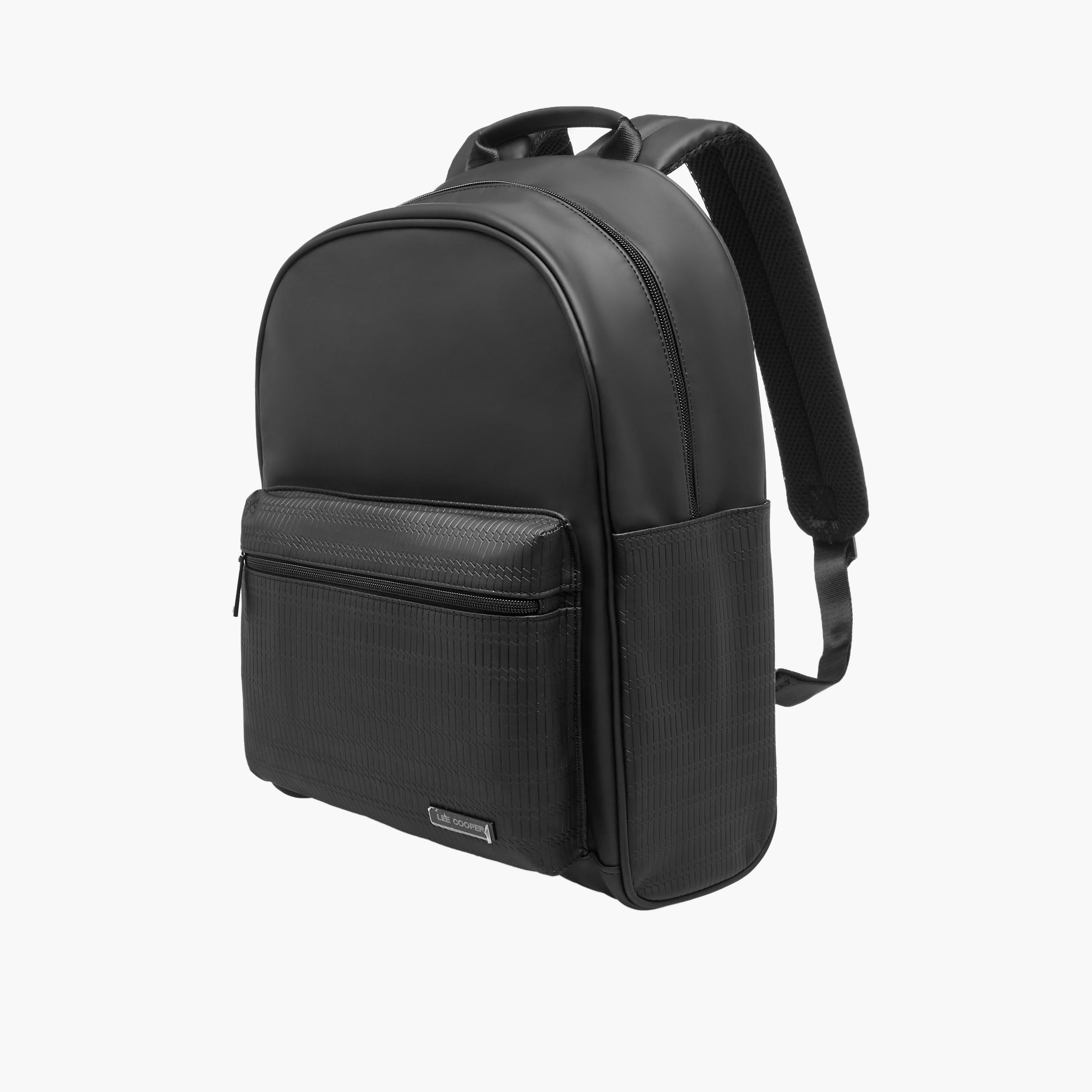 Lee Cooper Solid Backpack with Adjustable Shoulder Straps-men-bags-image-3