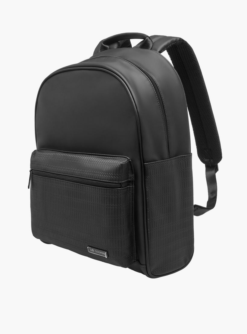 Lee Cooper Solid Backpack with Adjustable Shoulder Straps-men-bags-image-3