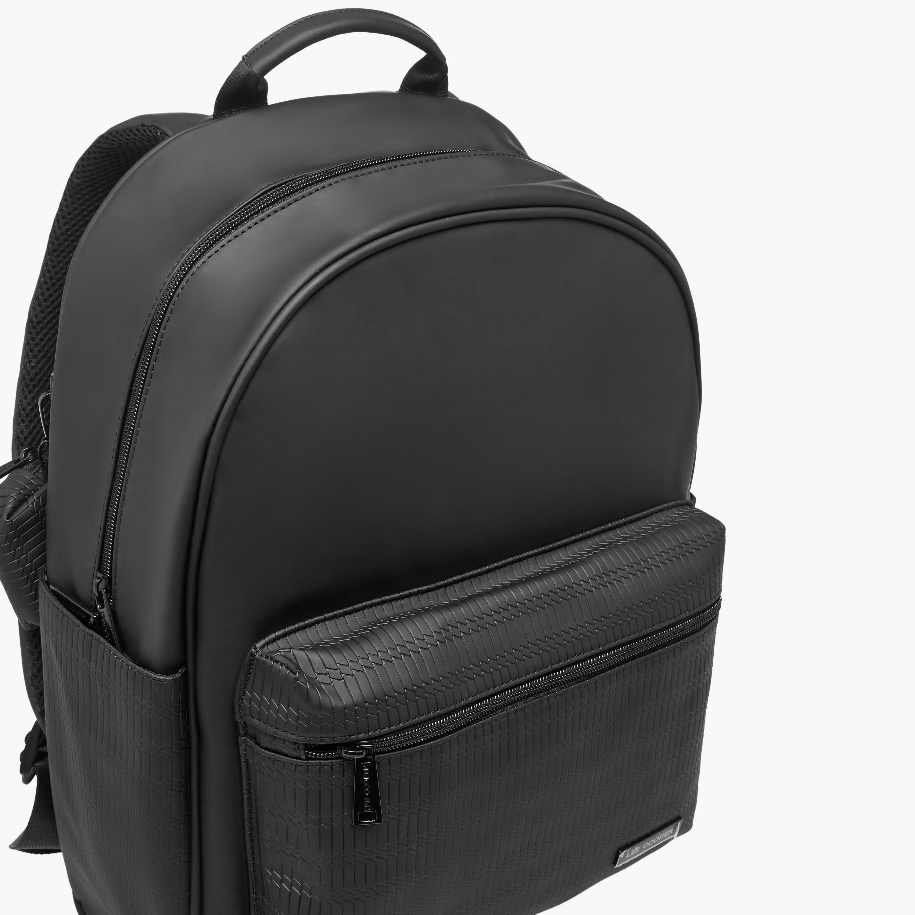 Lee Cooper Solid Backpack with Adjustable Shoulder Straps-men-bags-image-5