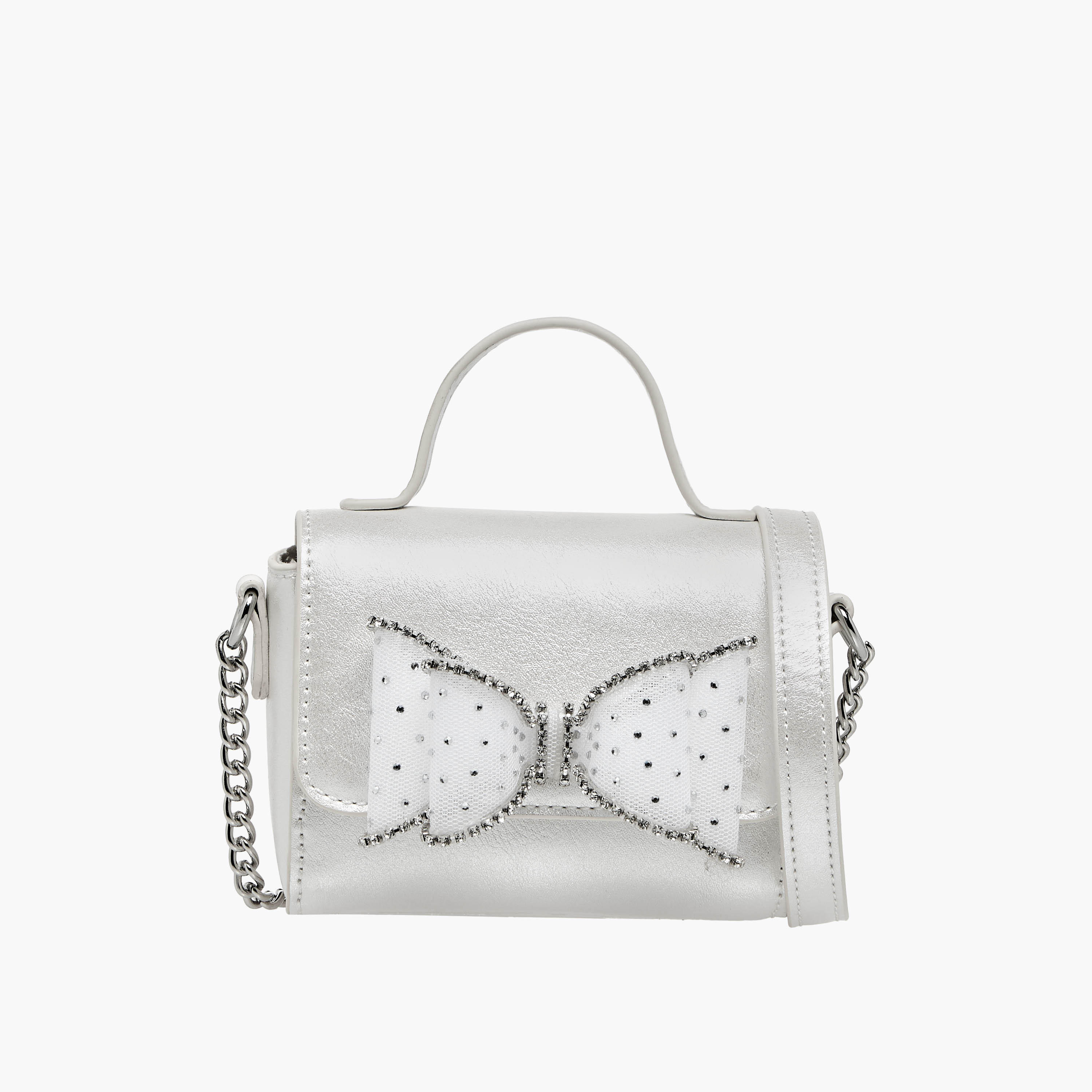 Celeste Bow Embellished Crossbody Bag with Chain Strap-girls-accessories-bags-image-1