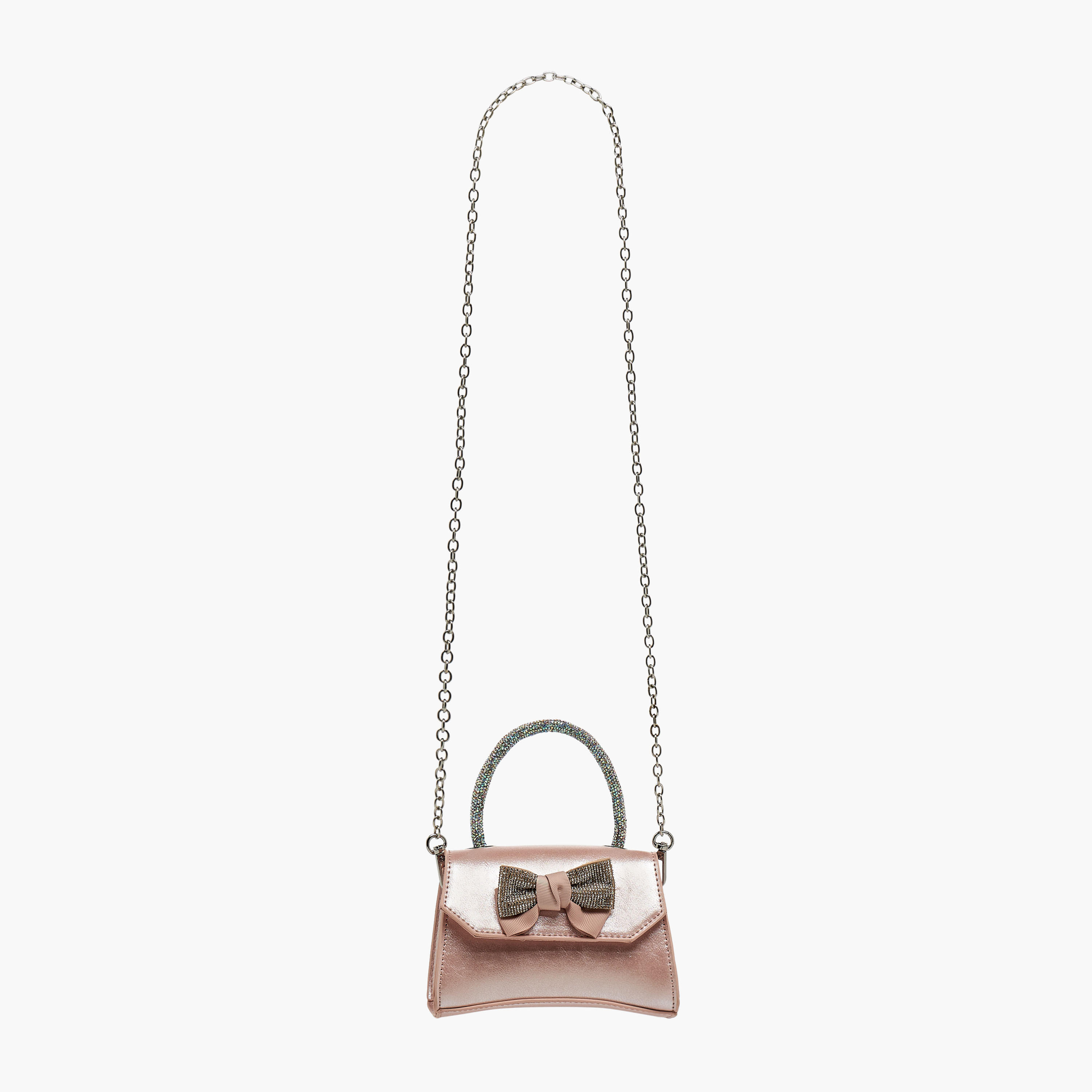 شنطة كروس بودي مزينة بفيونكة وحزام سلسلة من سيليست-girls-accessories-bags-image-3