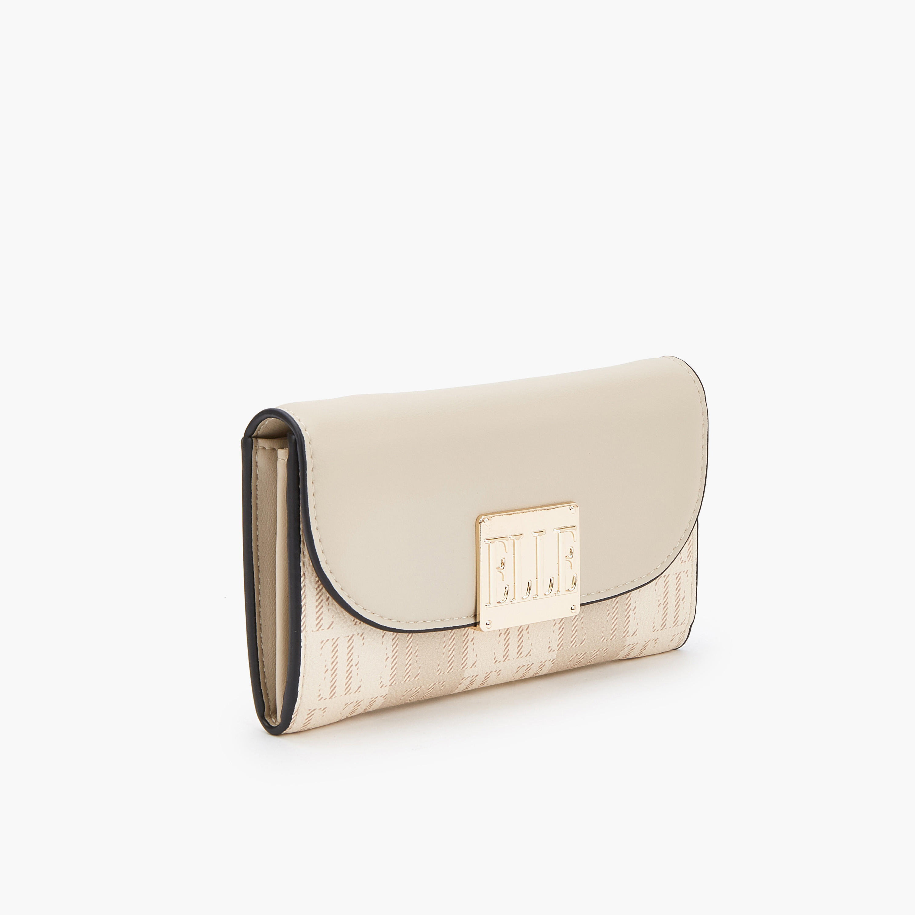 Elle Monogram Print Wallet with Magnetic Closure-women-bagsandwallets-wallets-image-2