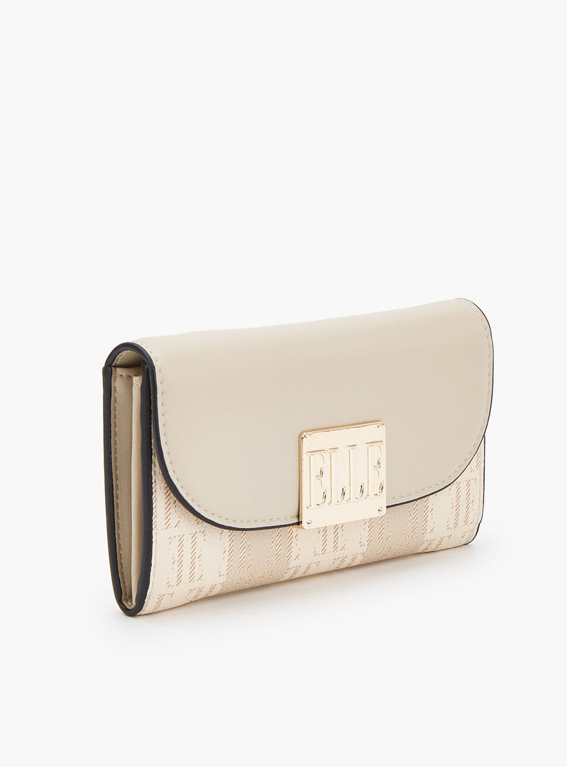 Elle Monogram Print Wallet with Magnetic Closure-women-bagsandwallets-wallets-image-2