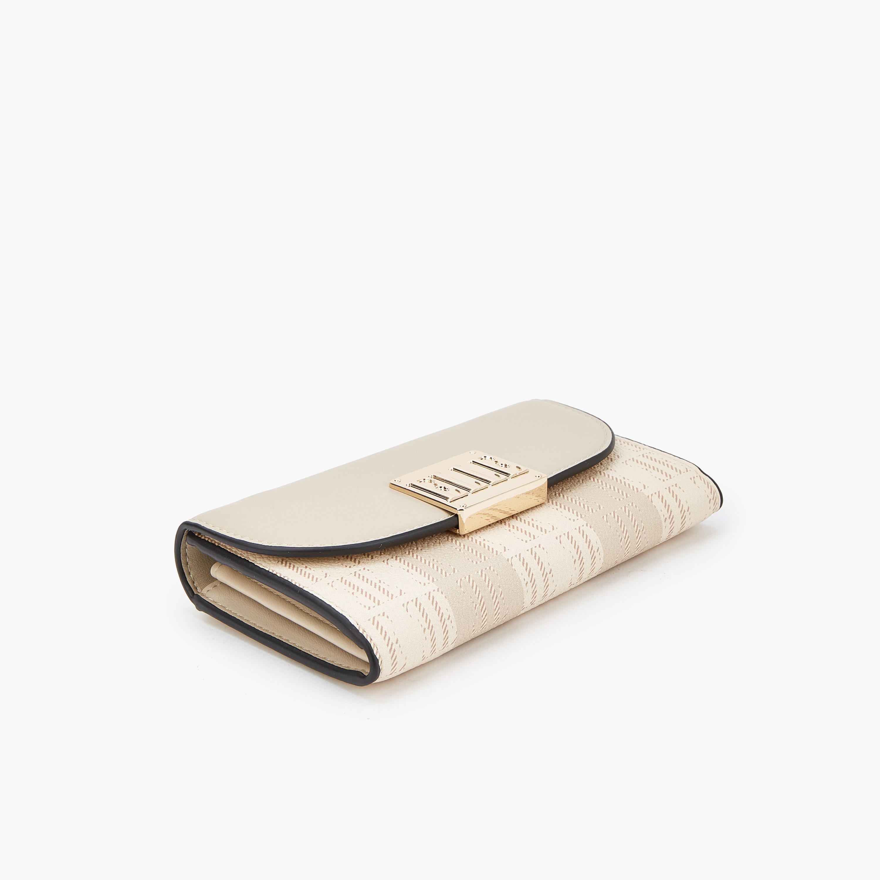 Elle Monogram Print Wallet with Magnetic Closure-women-bagsandwallets-wallets-image-5