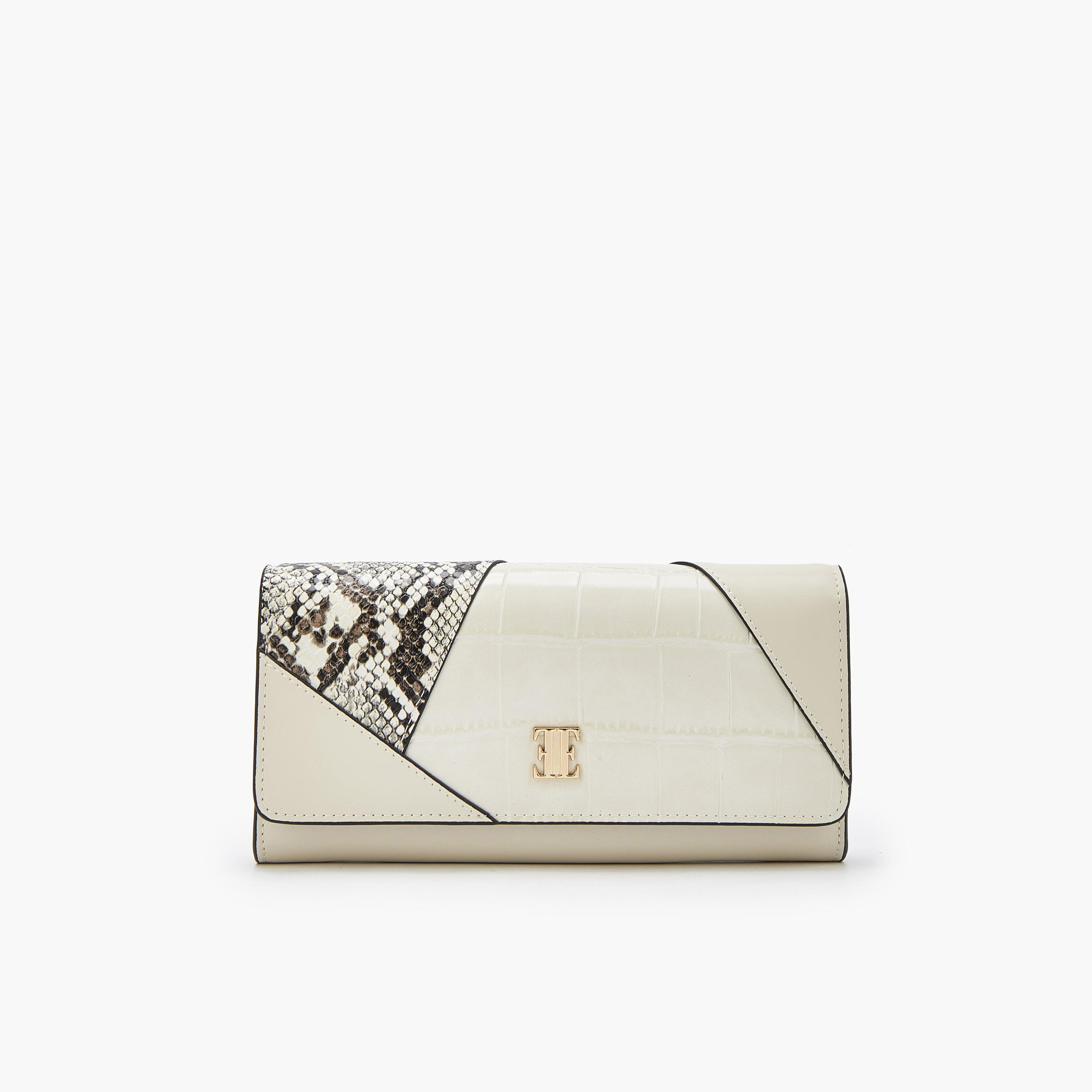 Elle Panelled Wallet with Snap Button Closure-women-bagsandwallets-wallets-image-1