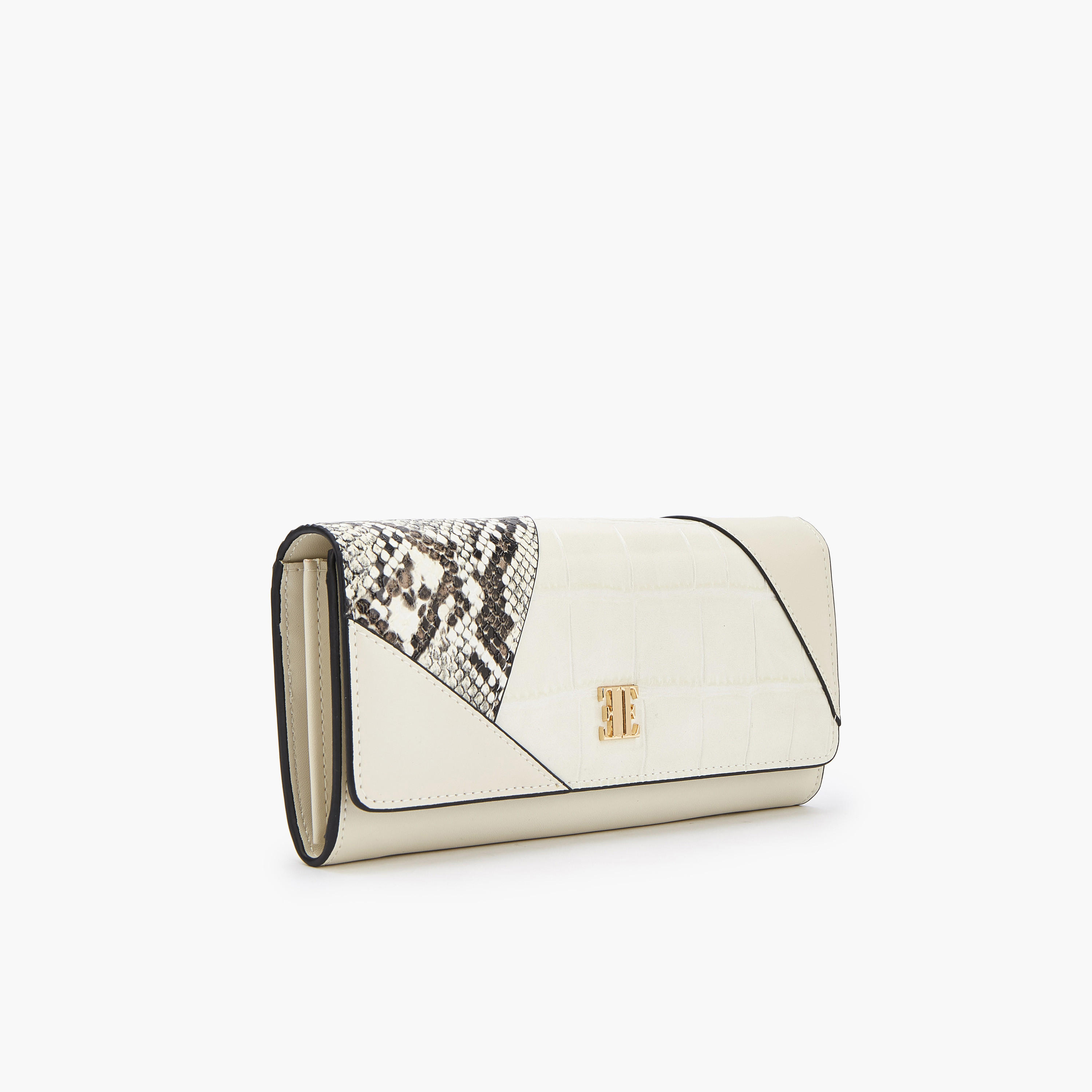 Elle Panelled Wallet with Snap Button Closure-women-bagsandwallets-wallets-image-2