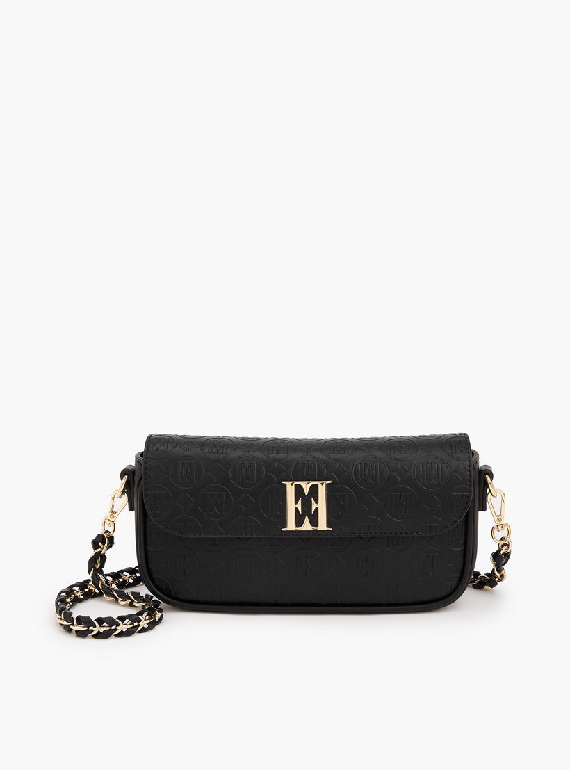 Elle Monogram Debossed Crossbody Bag with Chain Strap-women-bagsandwallets-handbags-image-1