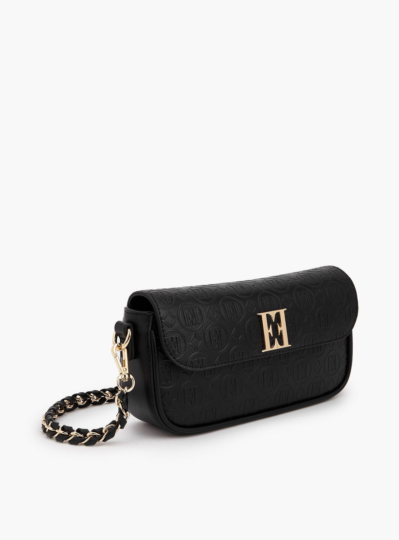 Elle Monogram Debossed Crossbody Bag with Chain Strap-women-bagsandwallets-handbags-image-3