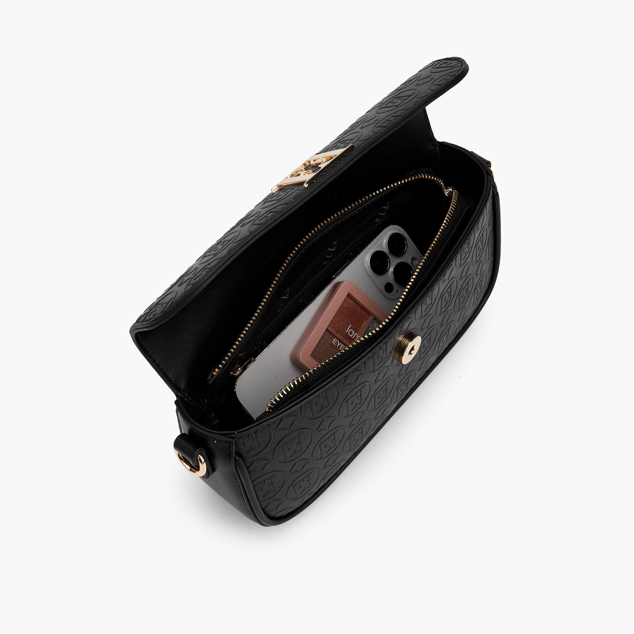Elle Monogram Debossed Crossbody Bag with Chain Strap-women-bagsandwallets-handbags-image-7