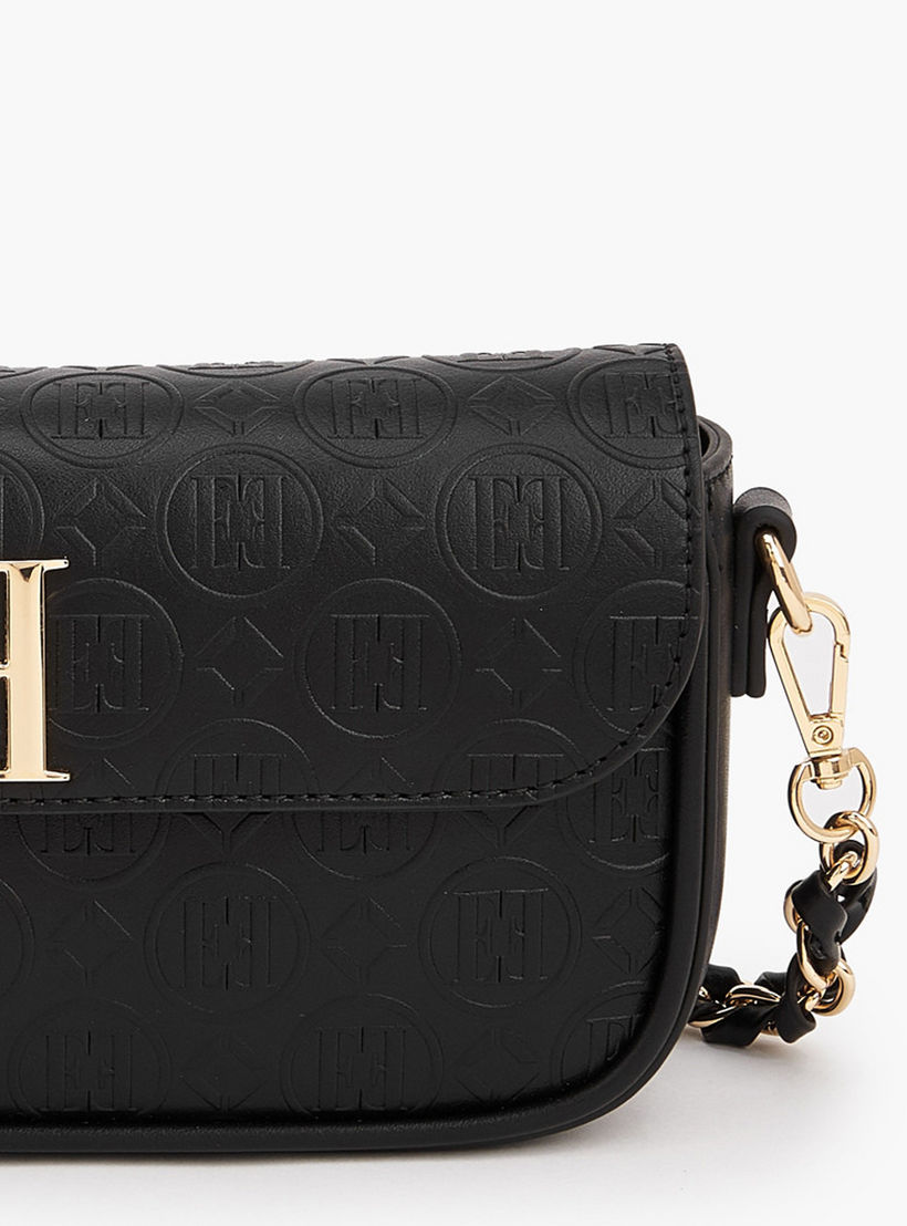 Elle Monogram Debossed Crossbody Bag with Chain Strap-women-bagsandwallets-handbags-image-8