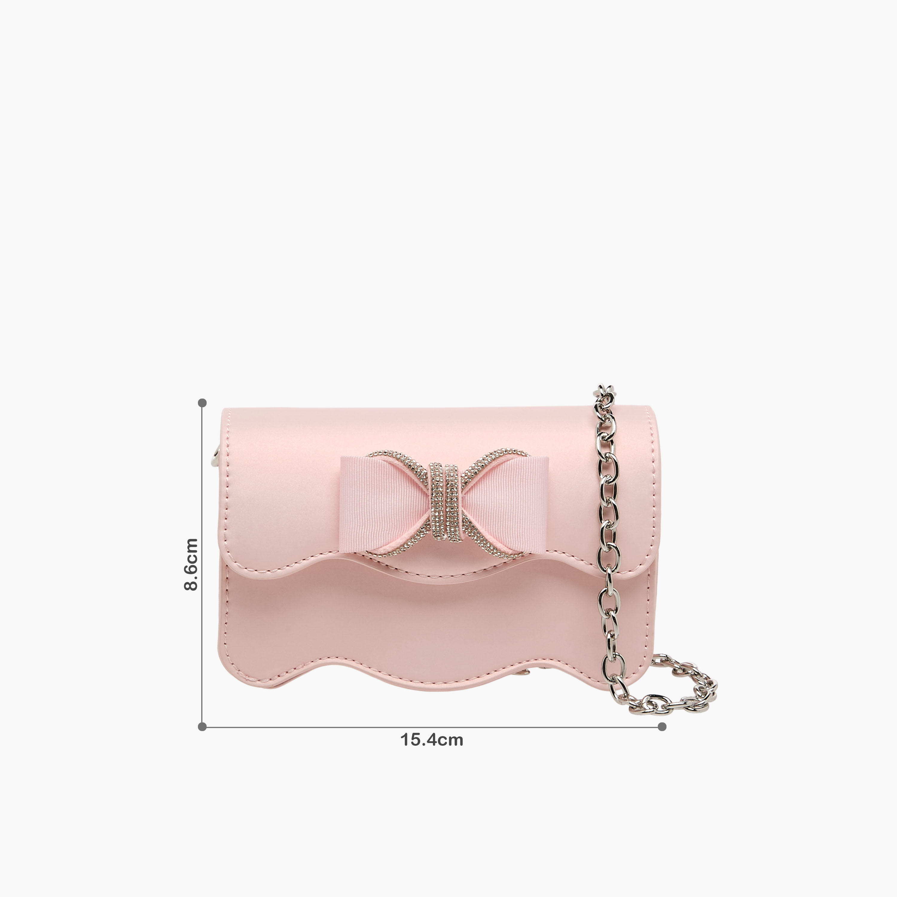 Celeste Scalloped Bow Embellished Crossbody Bag with Chain Strap-girls-accessories-bags-image-2