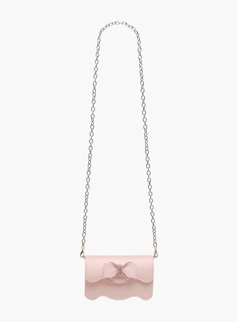 Celeste Scalloped Bow Embellished Crossbody Bag with Chain Strap-girls-accessories-bags-image-3