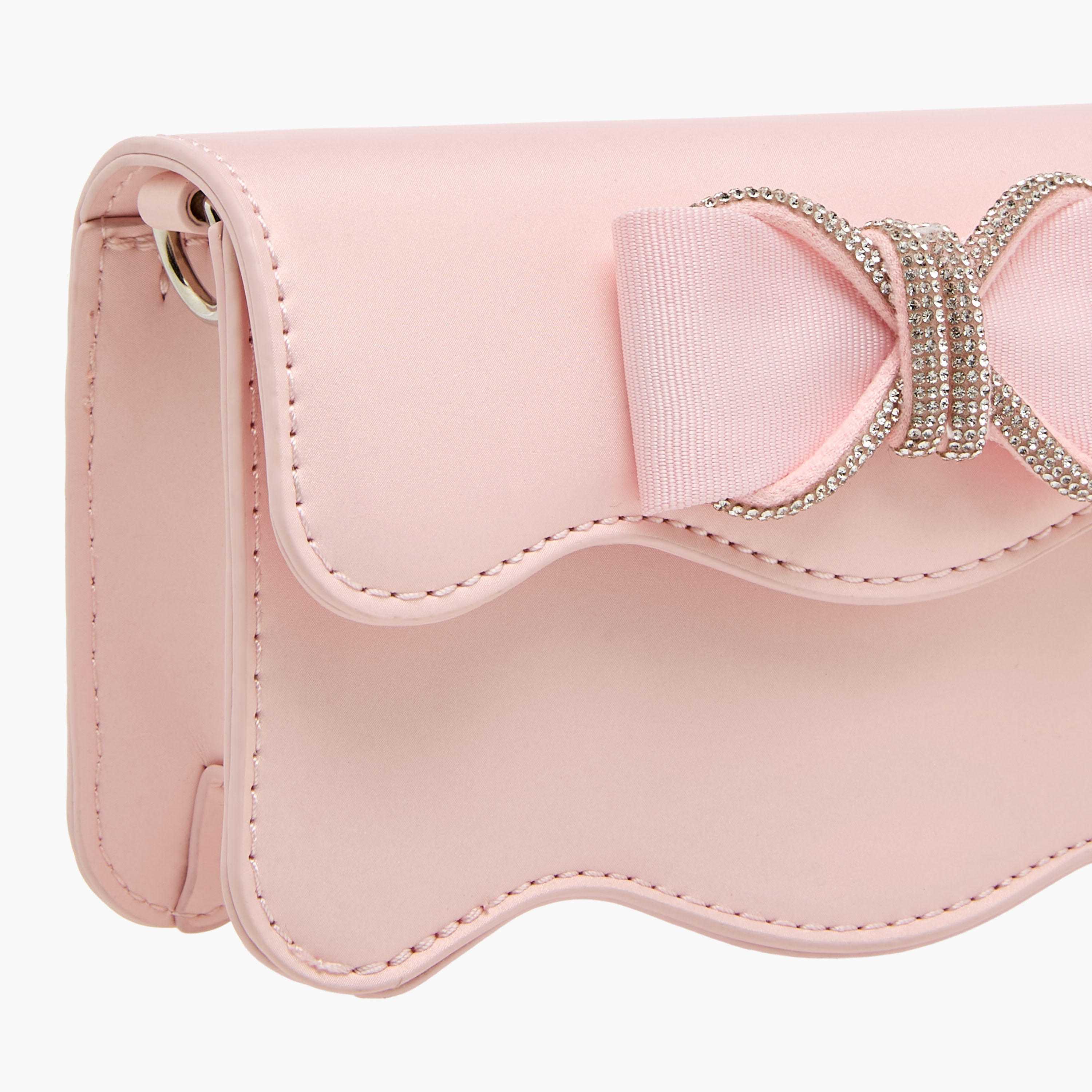 Celeste Scalloped Bow Embellished Crossbody Bag with Chain Strap-girls-accessories-bags-image-5