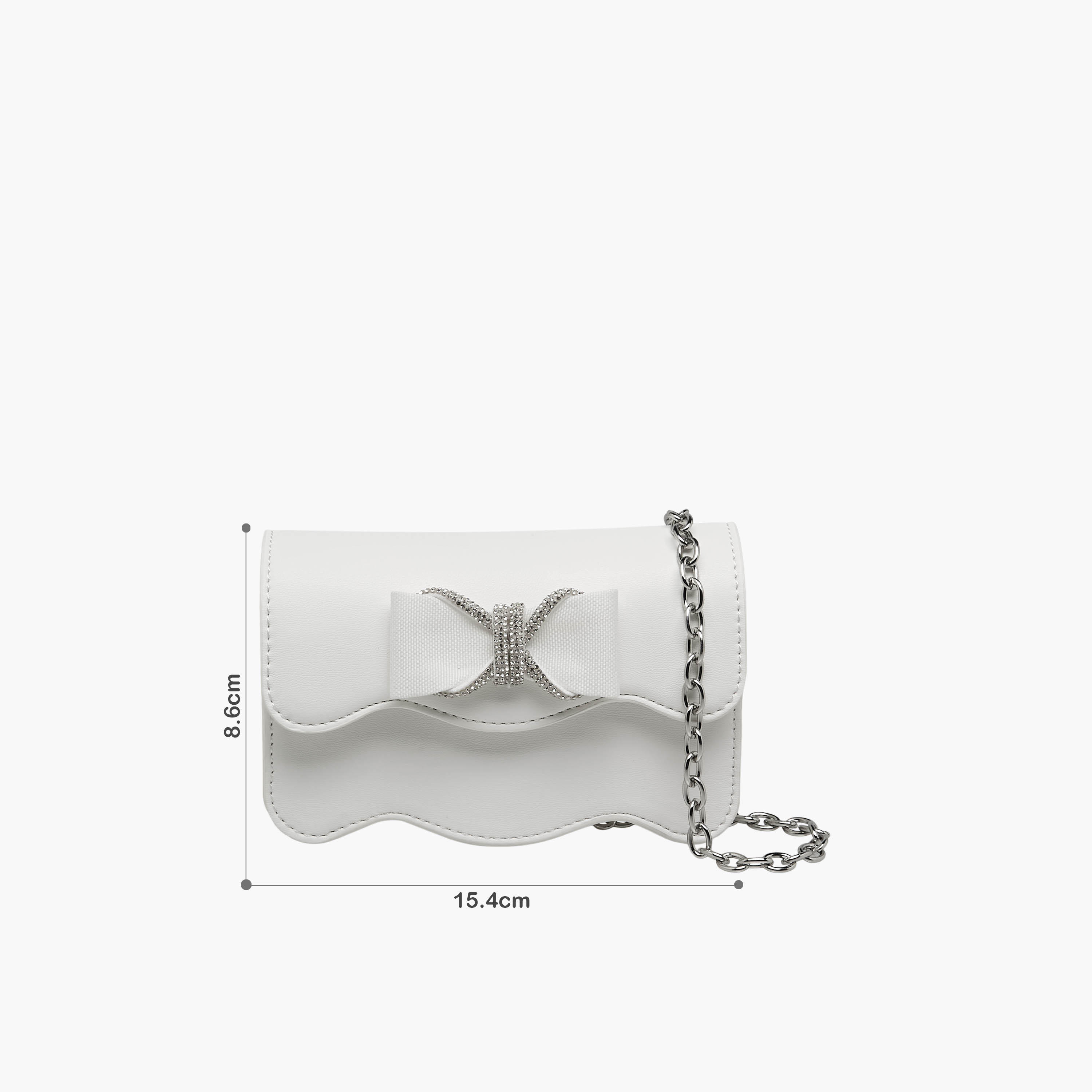 Celeste Scalloped Bow Embellished Crossbody Bag with Chain Strap-girls-accessories-bags-image-2