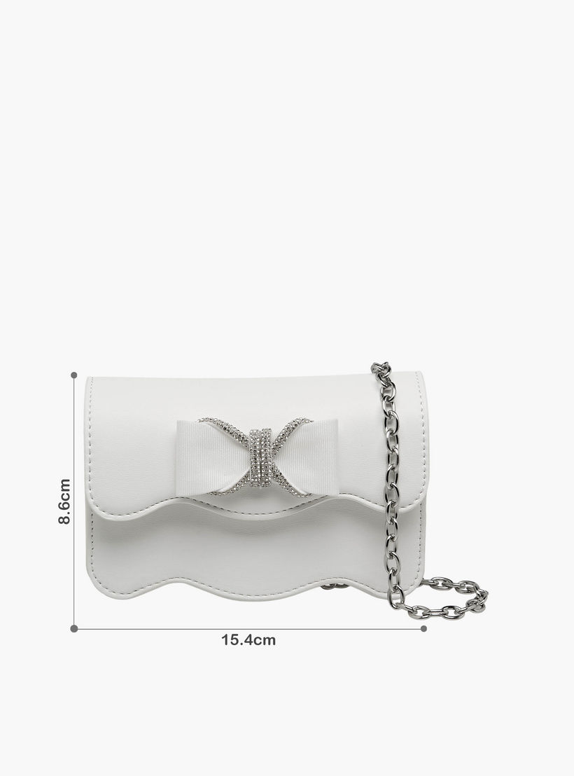 Celeste Scalloped Bow Embellished Crossbody Bag with Chain Strap-girls-accessories-bags-image-2