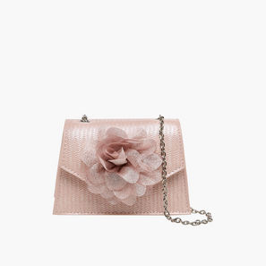 Celeste Floral Applique Crossbody Bag with Chain Strap-girls-accessories-image-1