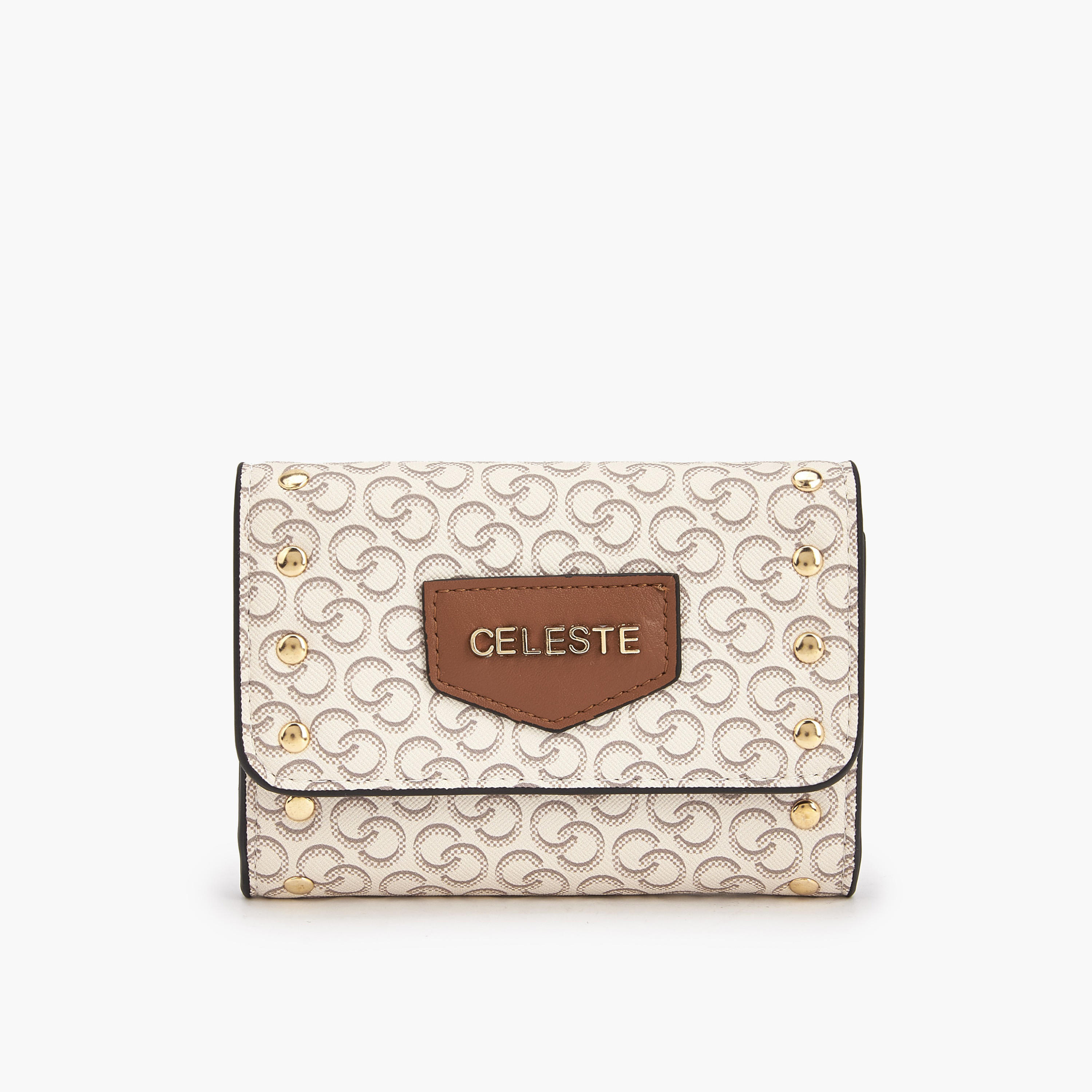 Celeste Stud Embellished Wallet with Button Closure-women-bagsandwallets-wallets-image-1