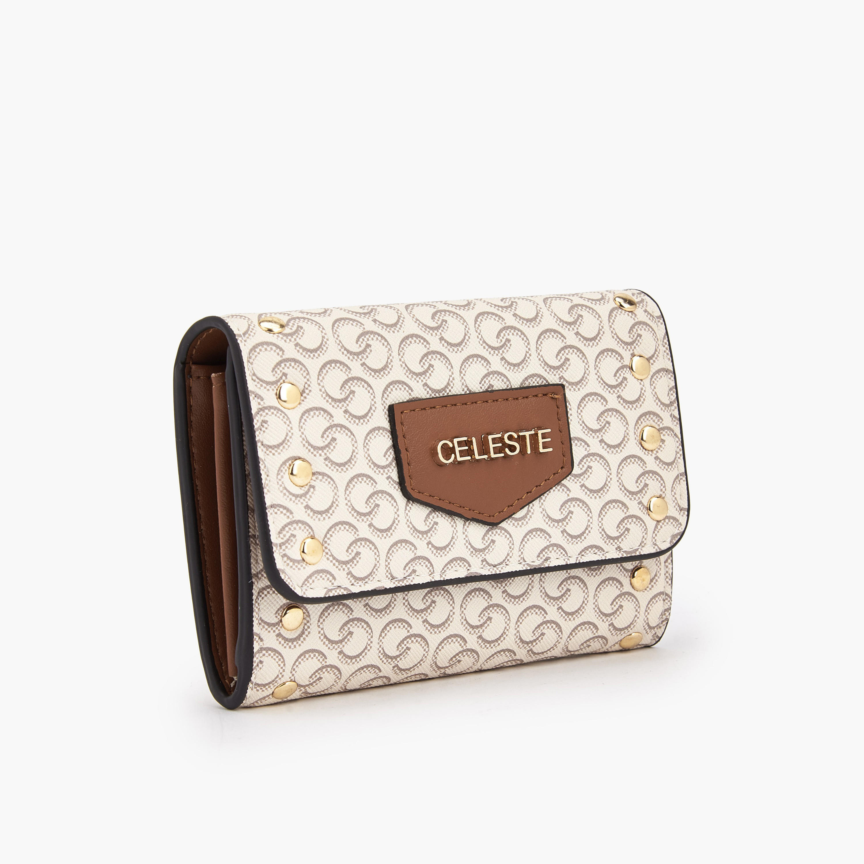Celeste Stud Embellished Wallet with Button Closure-women-bagsandwallets-wallets-image-2