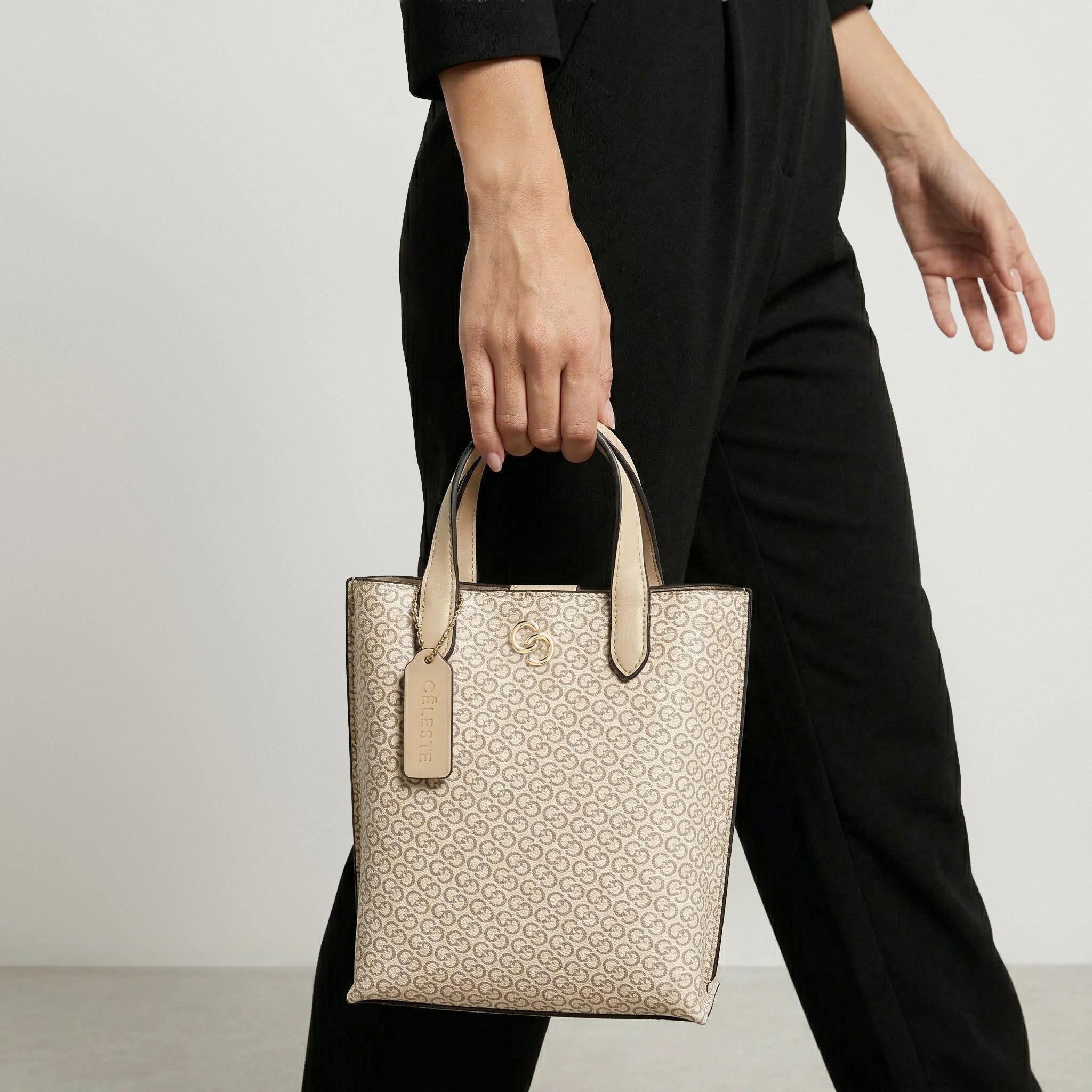 شنطة توتي بمقابض مزدوجة وطبعات مونوجرام من سيليست-women-bagsandwallets-handbags-image-1