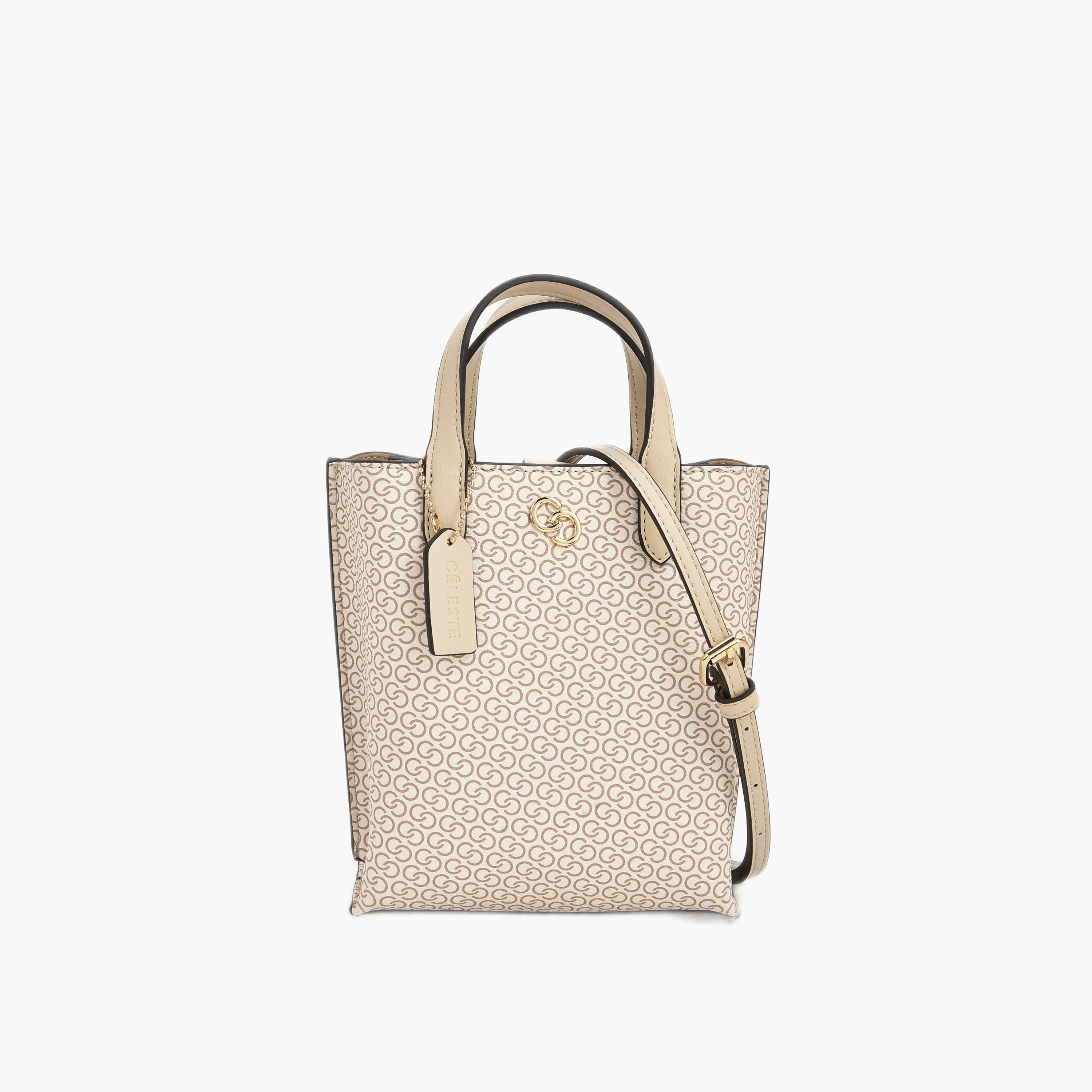 شنطة توتي بمقابض مزدوجة وطبعات مونوجرام من سيليست-women-bagsandwallets-handbags-image-2