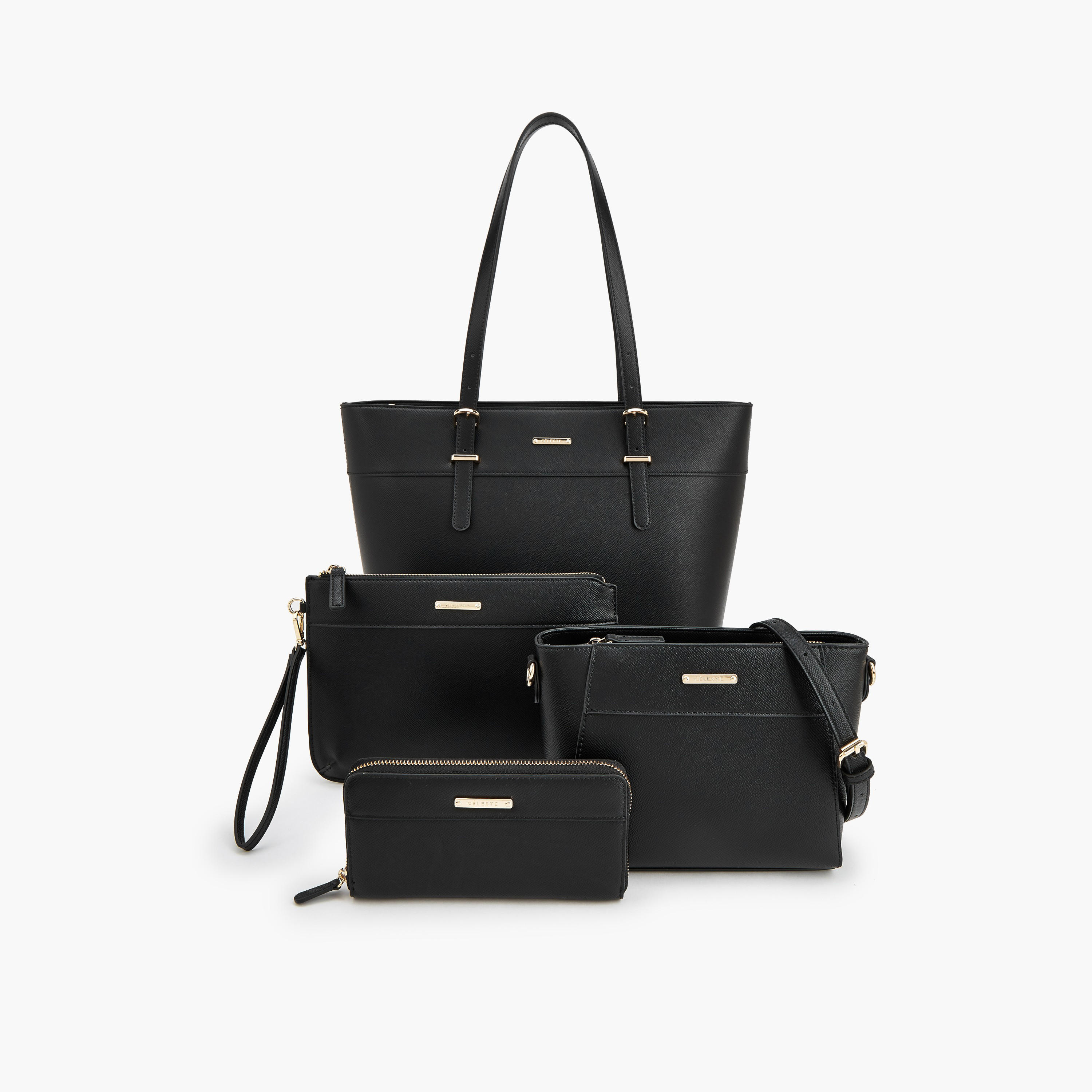 طقم شنطة توتي 4 قطع بتصميم سادة من سيليست-women-bagsandwallets-handbags-image-1