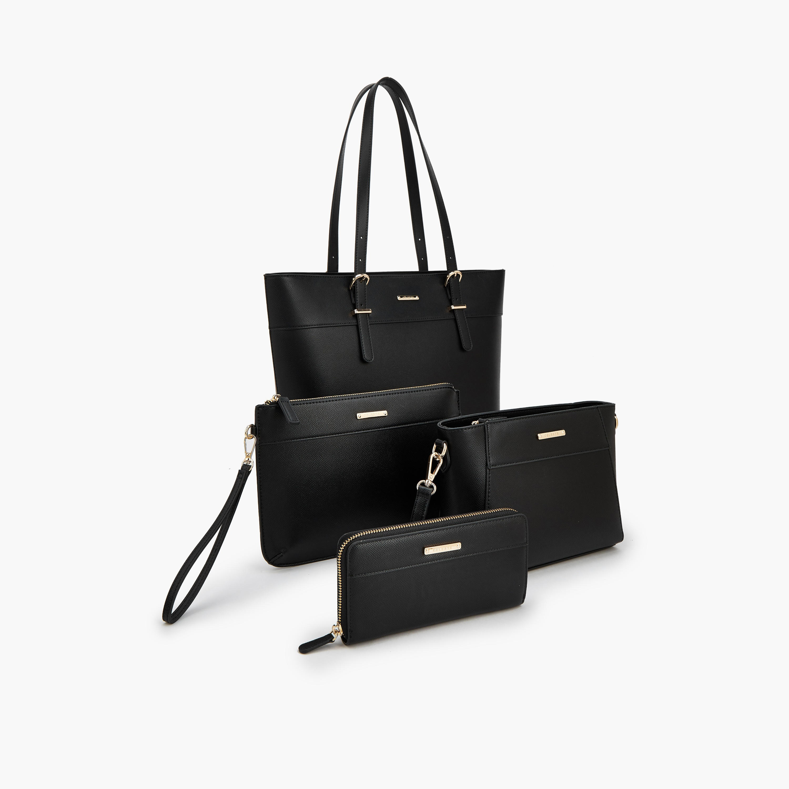 طقم شنطة توتي 4 قطع بتصميم سادة من سيليست-women-bagsandwallets-handbags-image-11