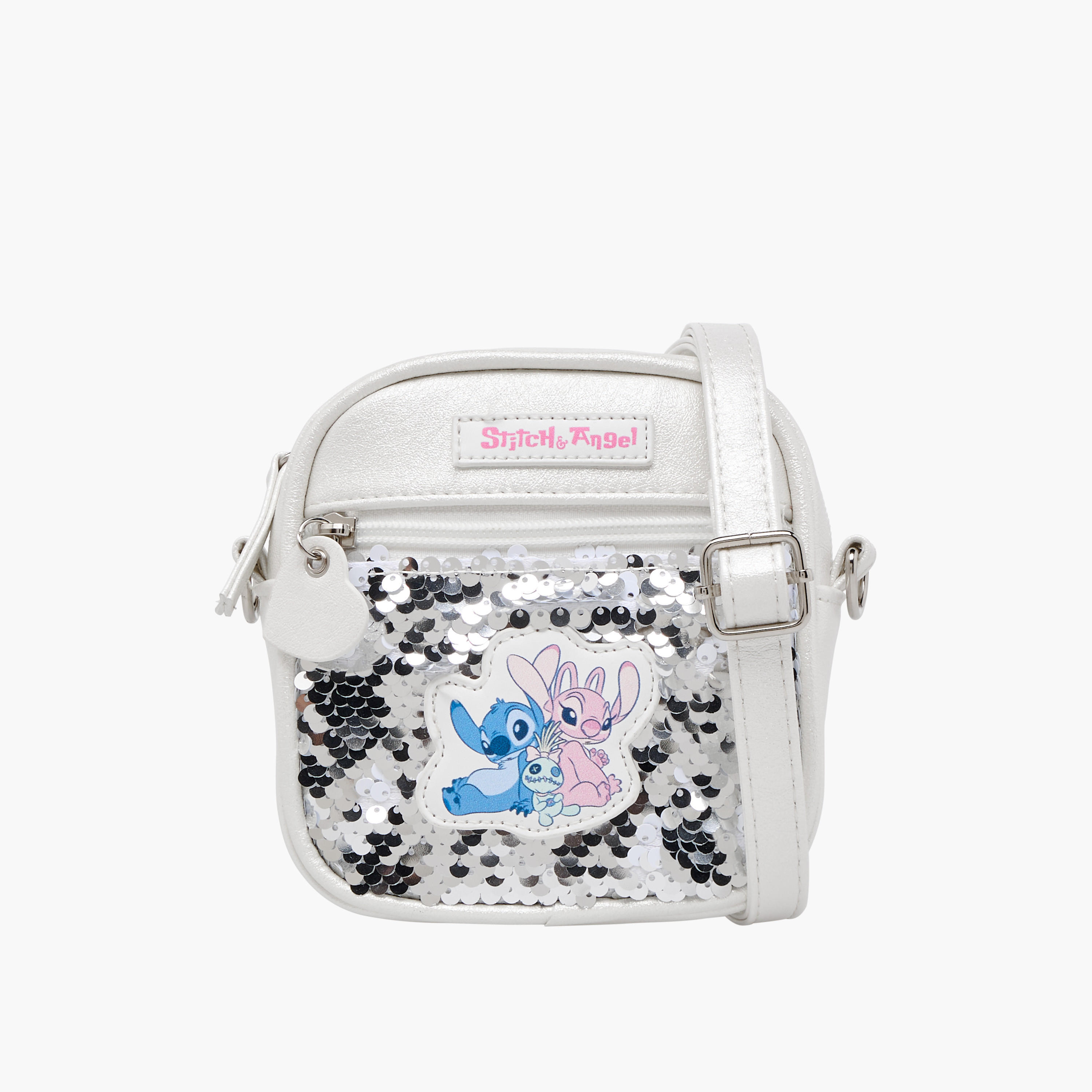شنطة كروس بودي بزخارف ستيتش وأنجل من ديزني-girls-accessories-bags-image-1