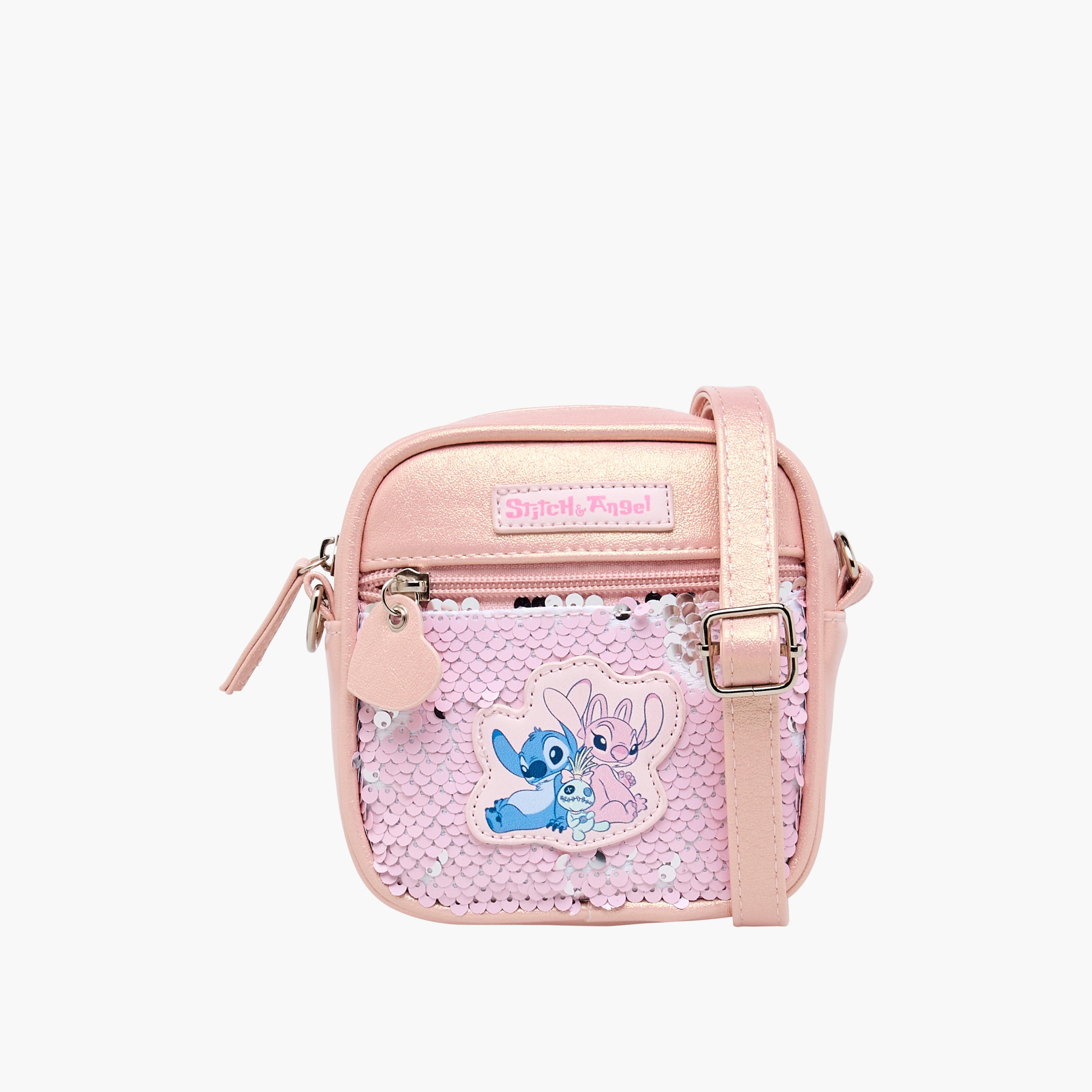 شنطة كروس بودي بزخارف ستيتش وأنجل من ديزني-girls-accessories-bags-image-1