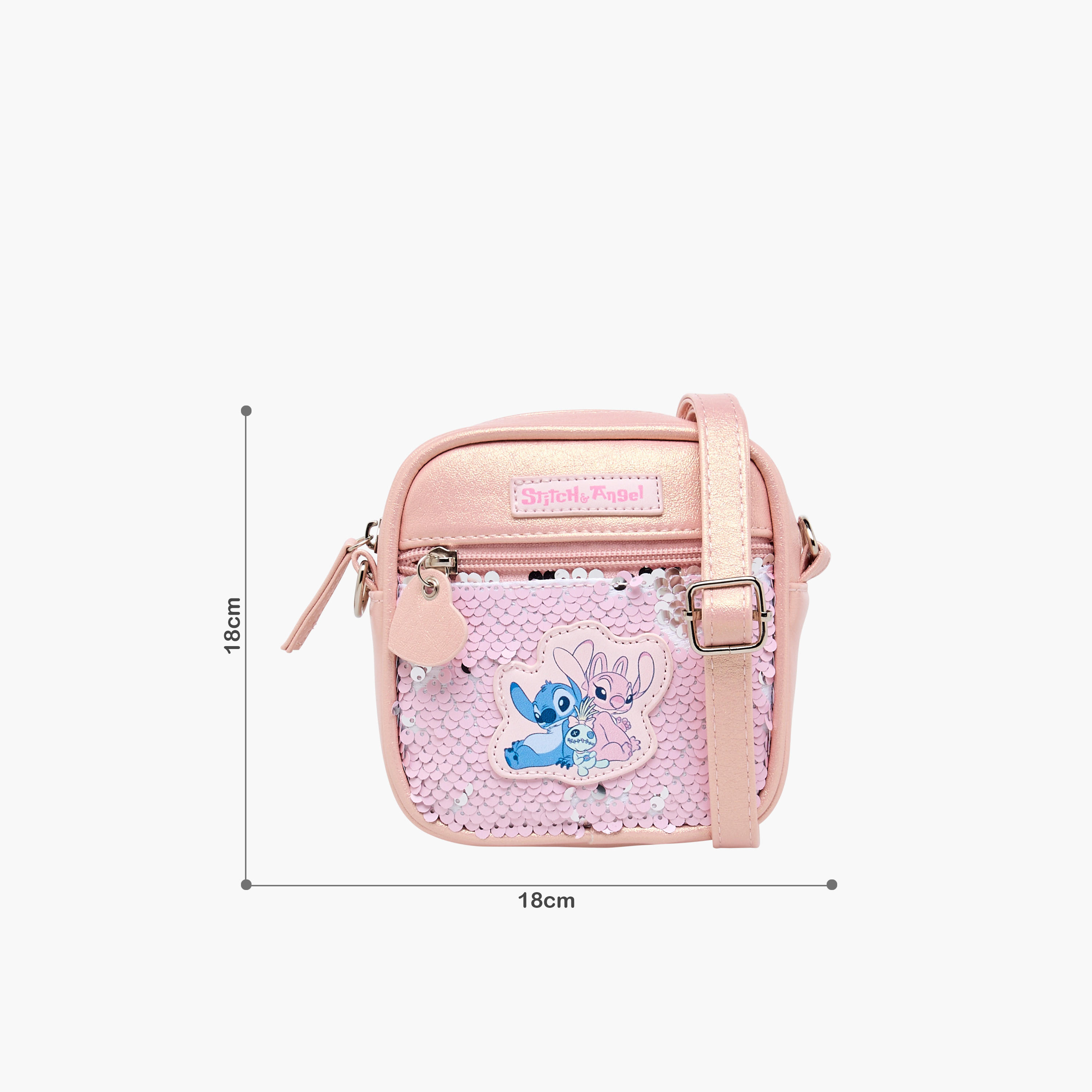 شنطة كروس بودي بزخارف ستيتش وأنجل من ديزني-girls-accessories-bags-image-2