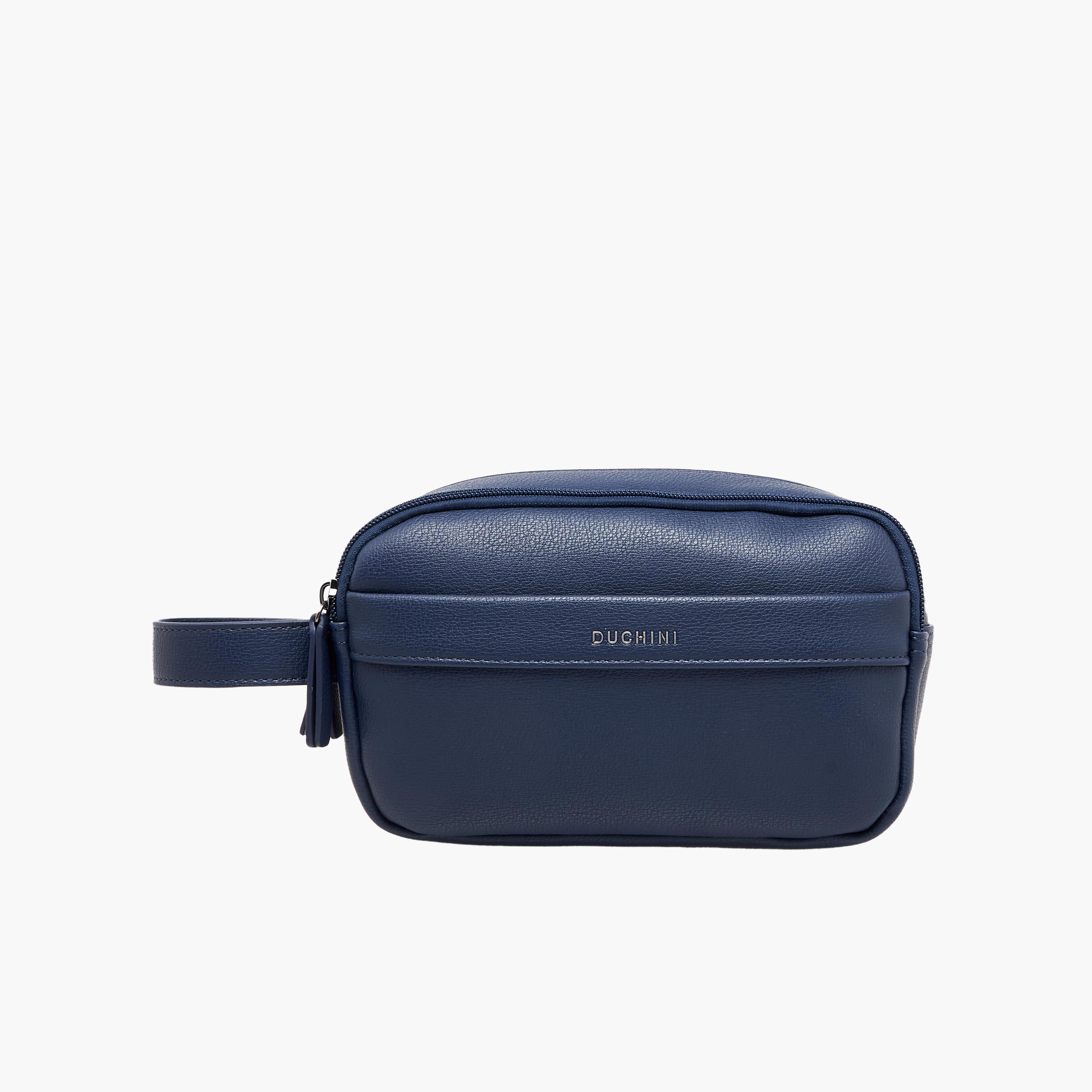 شنطة صغيرة سادة بسحاب إغلاق وحزام معصم من دوتشيني-men-bags-image-1