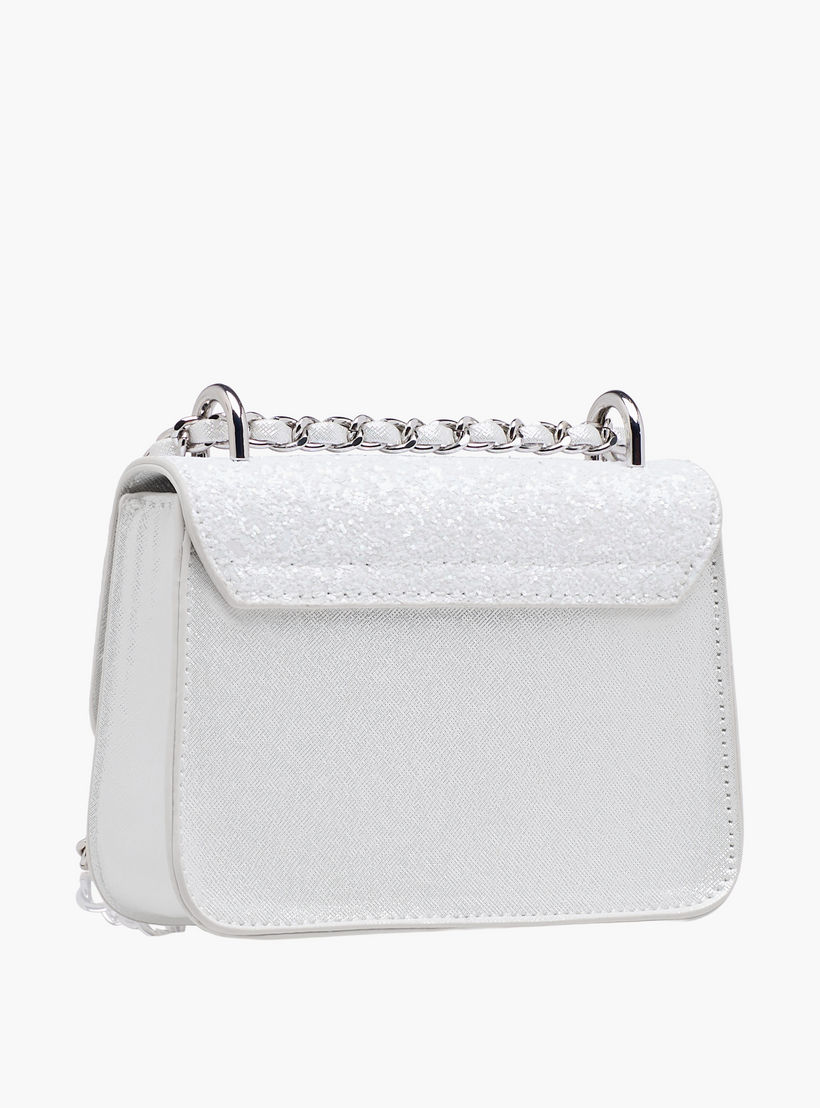 Barbie Glitter Embellished Crossbody Bag with Chain Strap-girls-accessories-bags-image-4