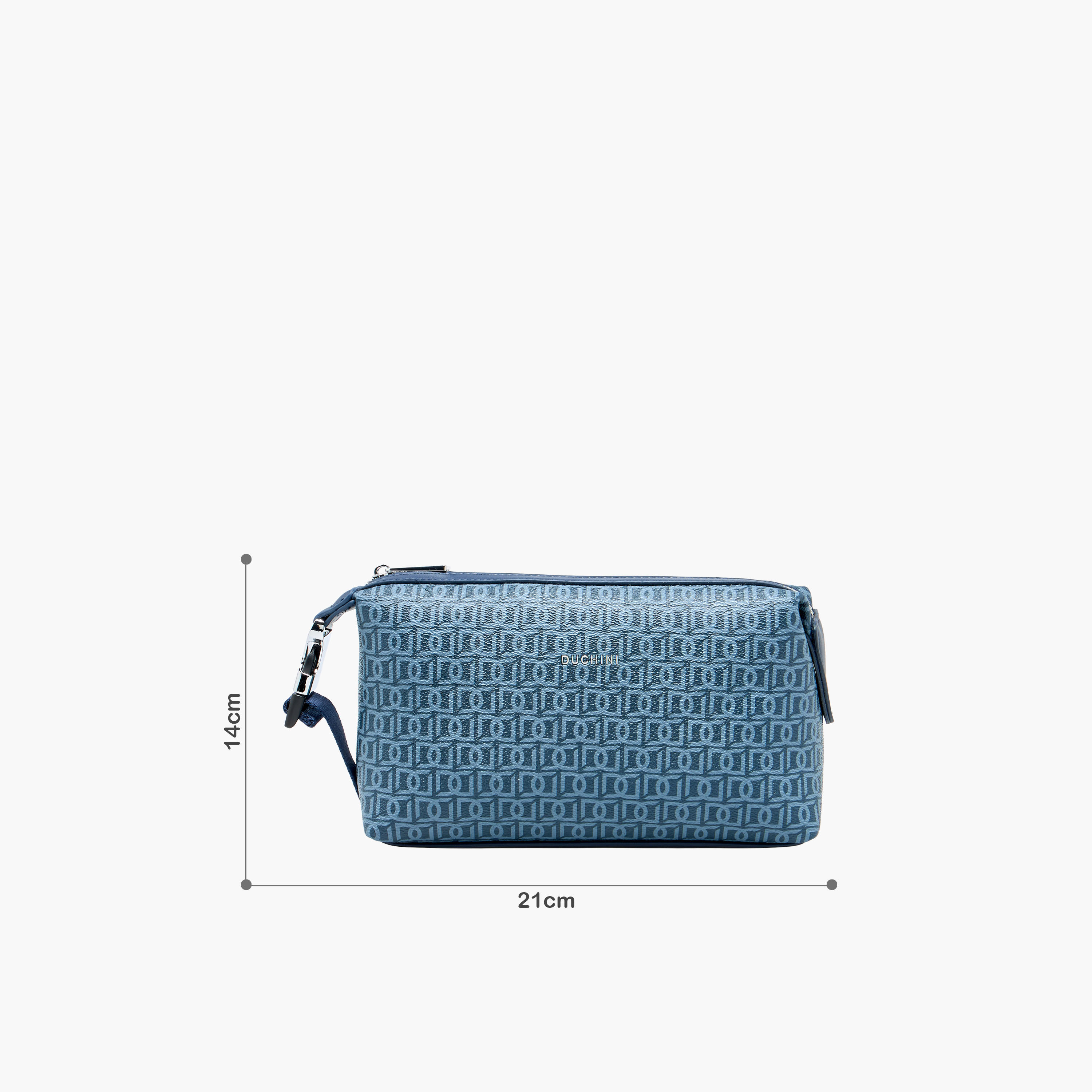 Duchini Monogram Print Pouch with Zip Closure and Side Release Buckle Detail-men-beltsandwallets-wallets-image-2
