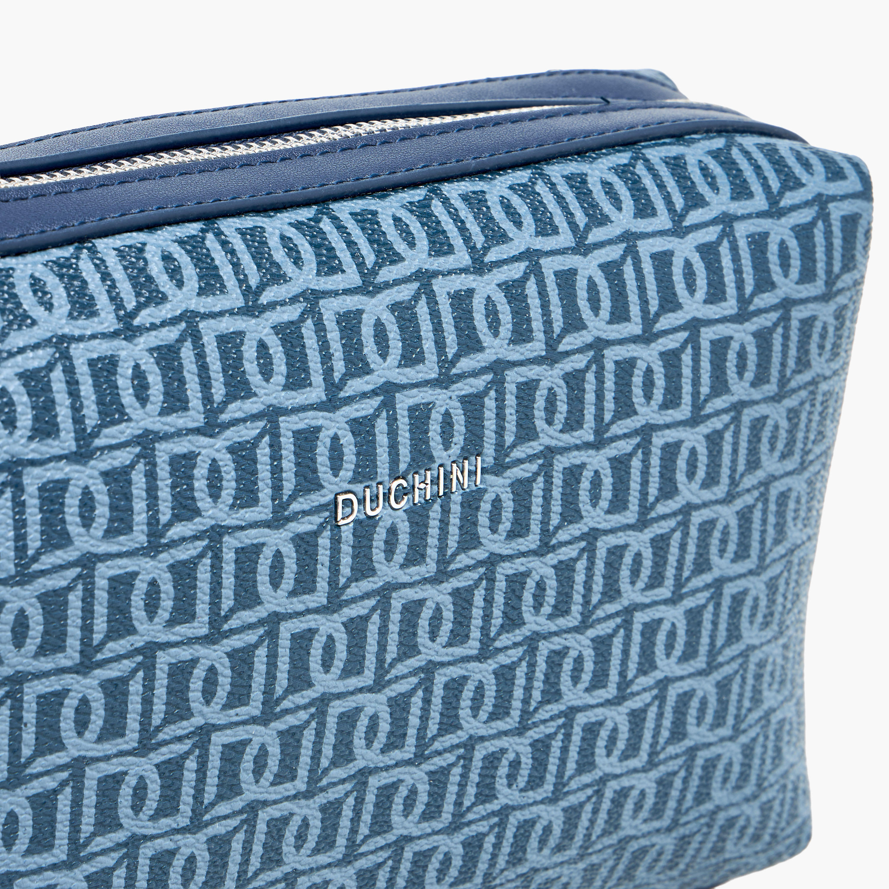 Duchini Monogram Print Pouch with Zip Closure and Side Release Buckle Detail-men-beltsandwallets-wallets-image-5