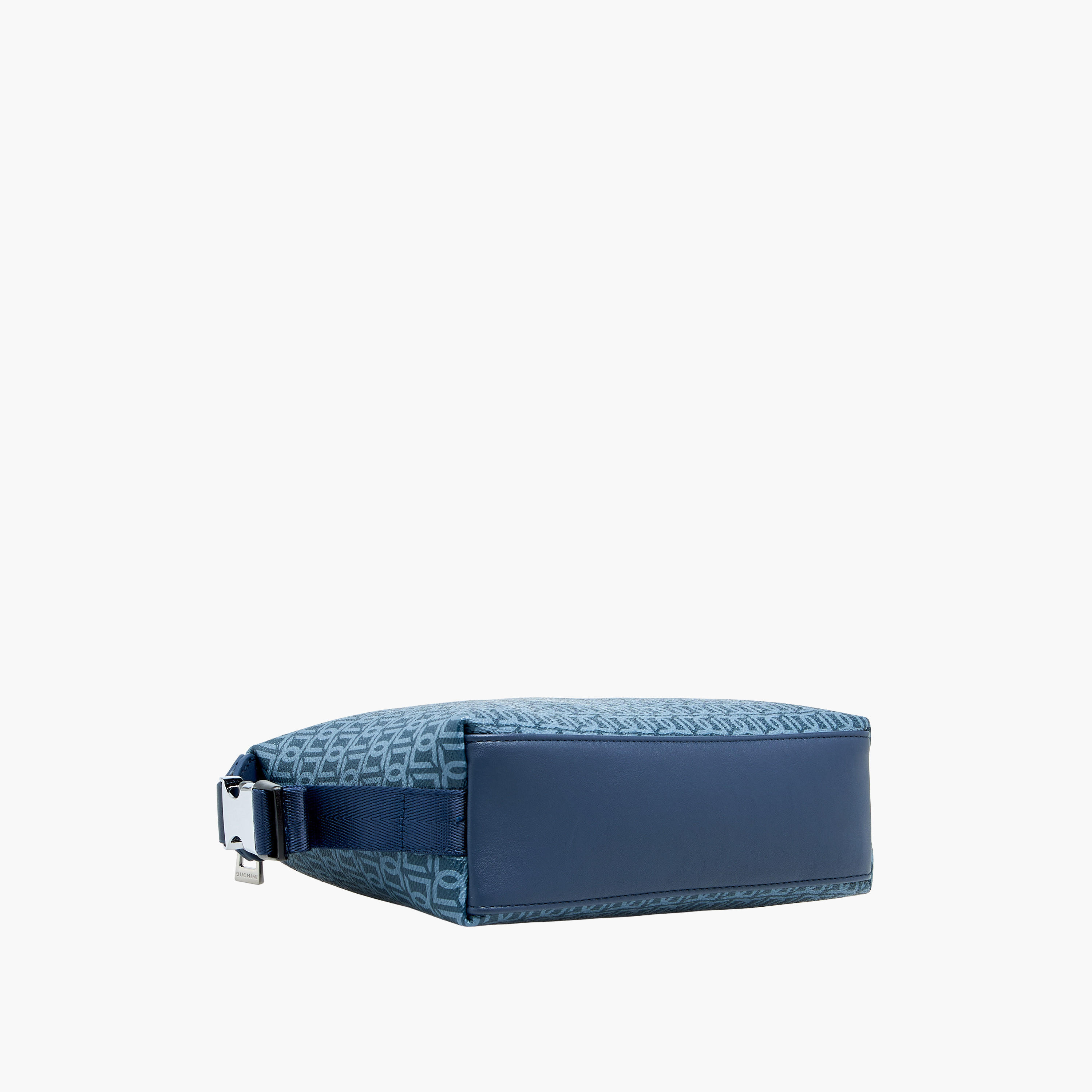 Duchini Monogram Print Pouch with Zip Closure and Side Release Buckle Detail-men-beltsandwallets-wallets-image-6
