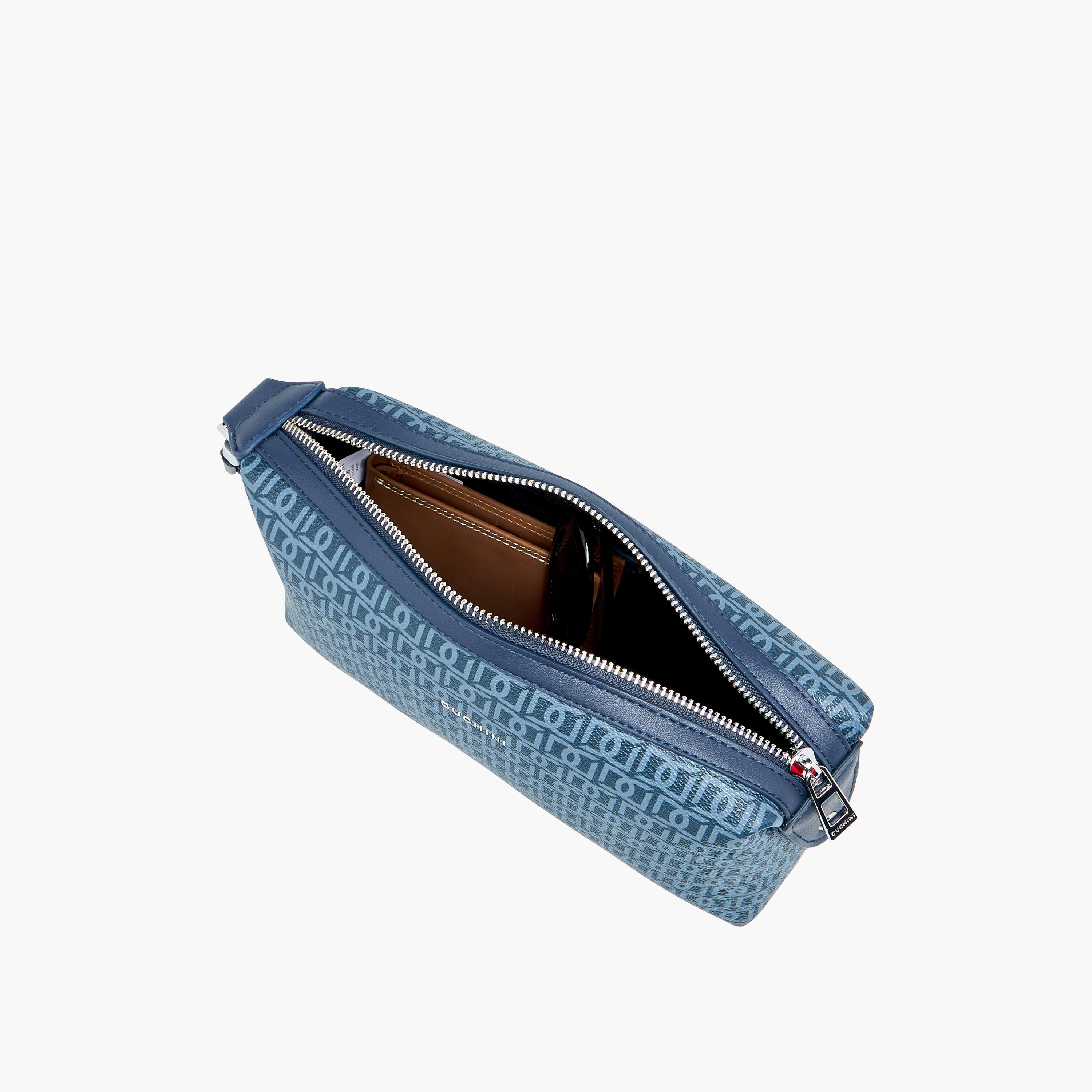 Duchini Monogram Print Pouch with Zip Closure and Side Release Buckle Detail-men-beltsandwallets-wallets-image-7