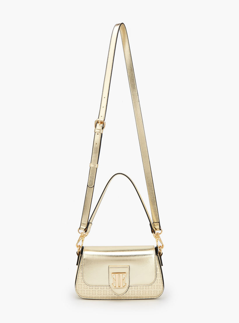 Elle Monogram Embossed Shoulder Bag with Adjustable Strap-women-bagsandwallets-handbags-image-2