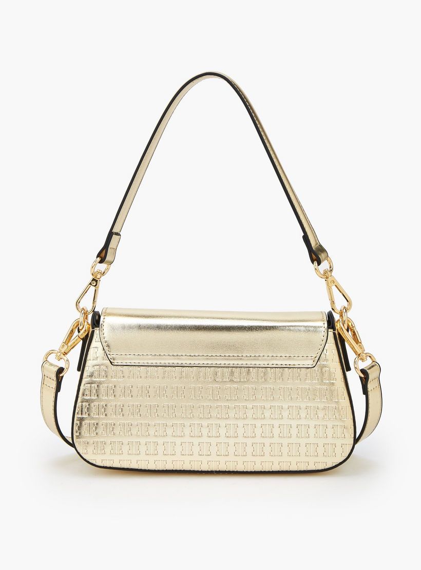 Elle Monogram Embossed Shoulder Bag with Adjustable Strap-women-bagsandwallets-handbags-image-5